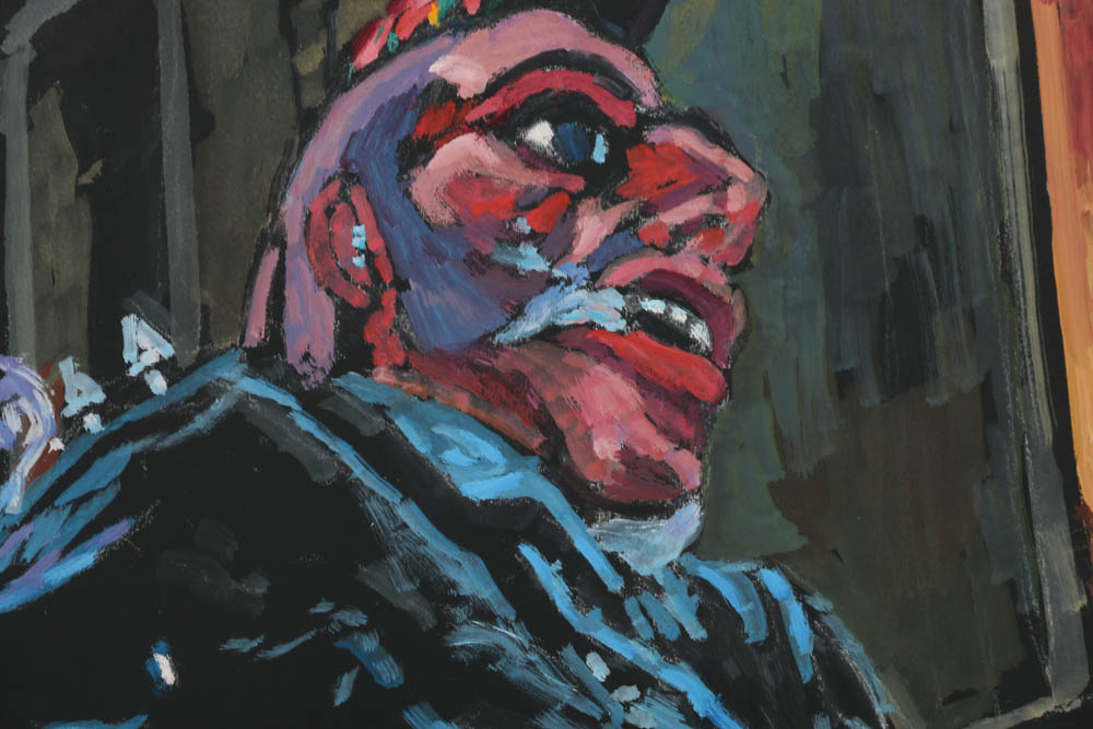 Evelyn Borchard Metzger Oil Painting on Board Paradel Street Scene