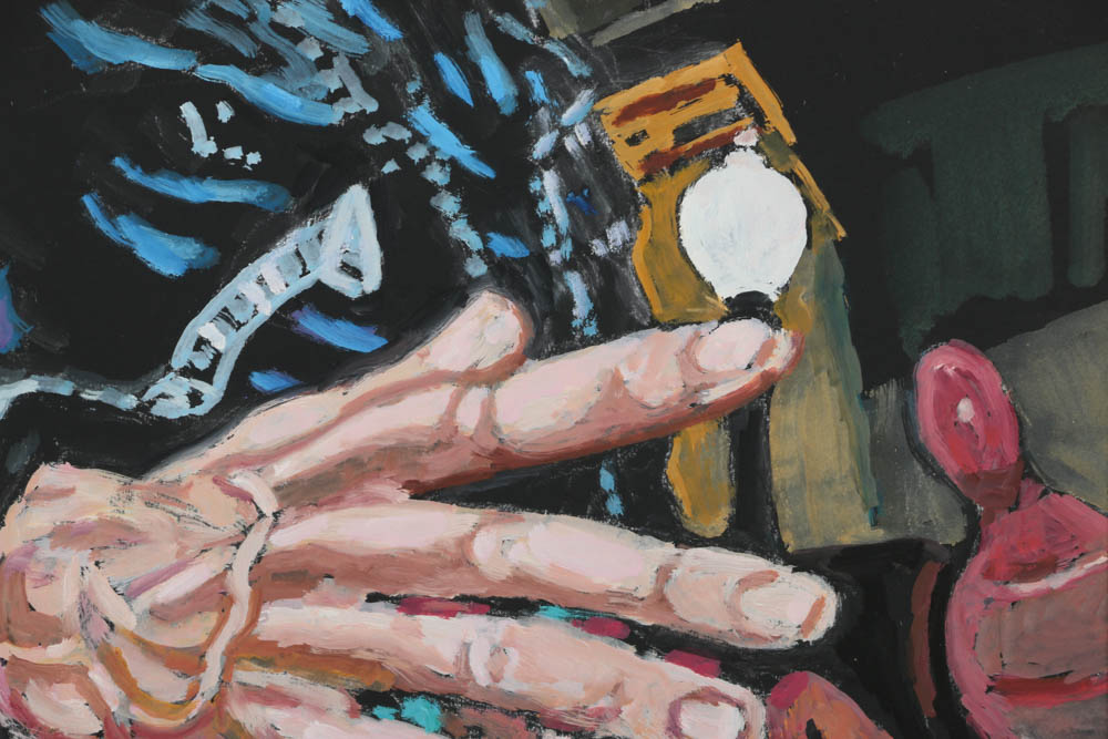 Evelyn Borchard Metzger Oil Painting on Board Paradel Street Scene