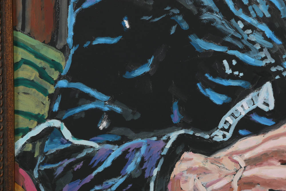 Evelyn Borchard Metzger Oil Painting on Board Paradel Street Scene