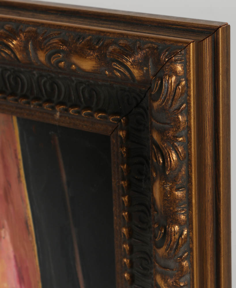 Evelyn Borchard Metzger Oil Painting on Board Paradel Street Scene