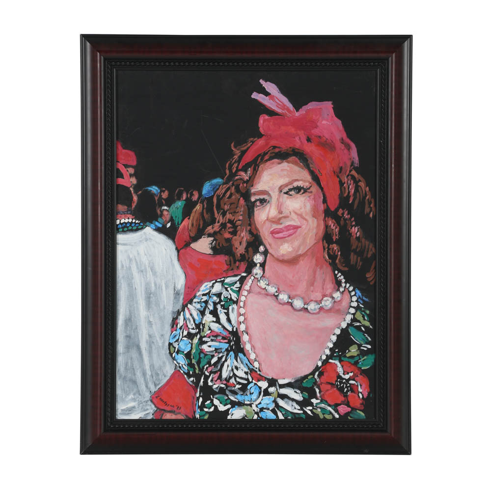 Evelyn Borchard Metzger Oil Painting on Wood Panel