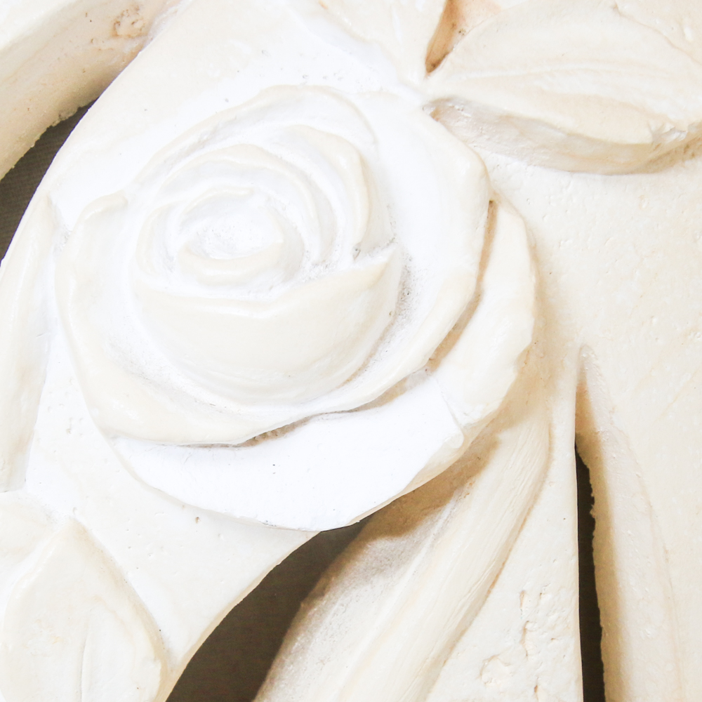 Pair of Ceramic Table Lamps with Rose Motif