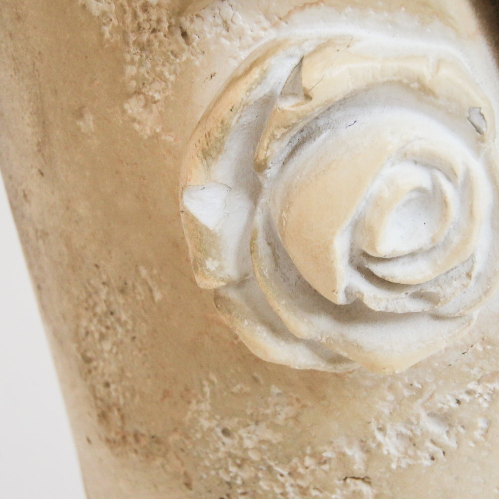 Pair of Ceramic Table Lamps with Rose Motif