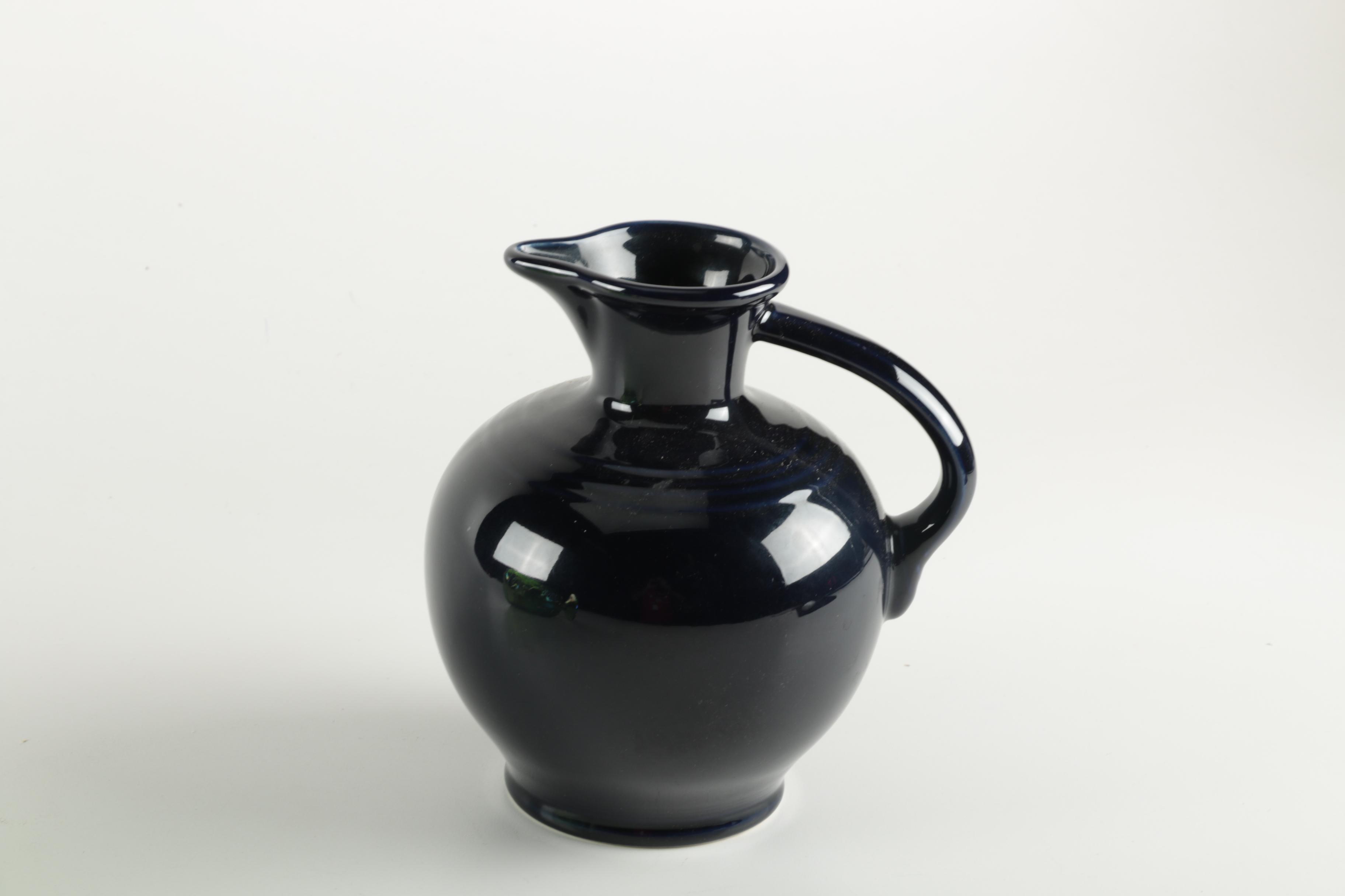 Glass and Ceramic Pitchers Including India Glass "Harvest" and Fiesta Ware