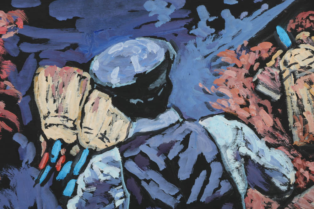 Evelyn Borchard Metzger Oil Painting on Board "Istanbul Broom Market"