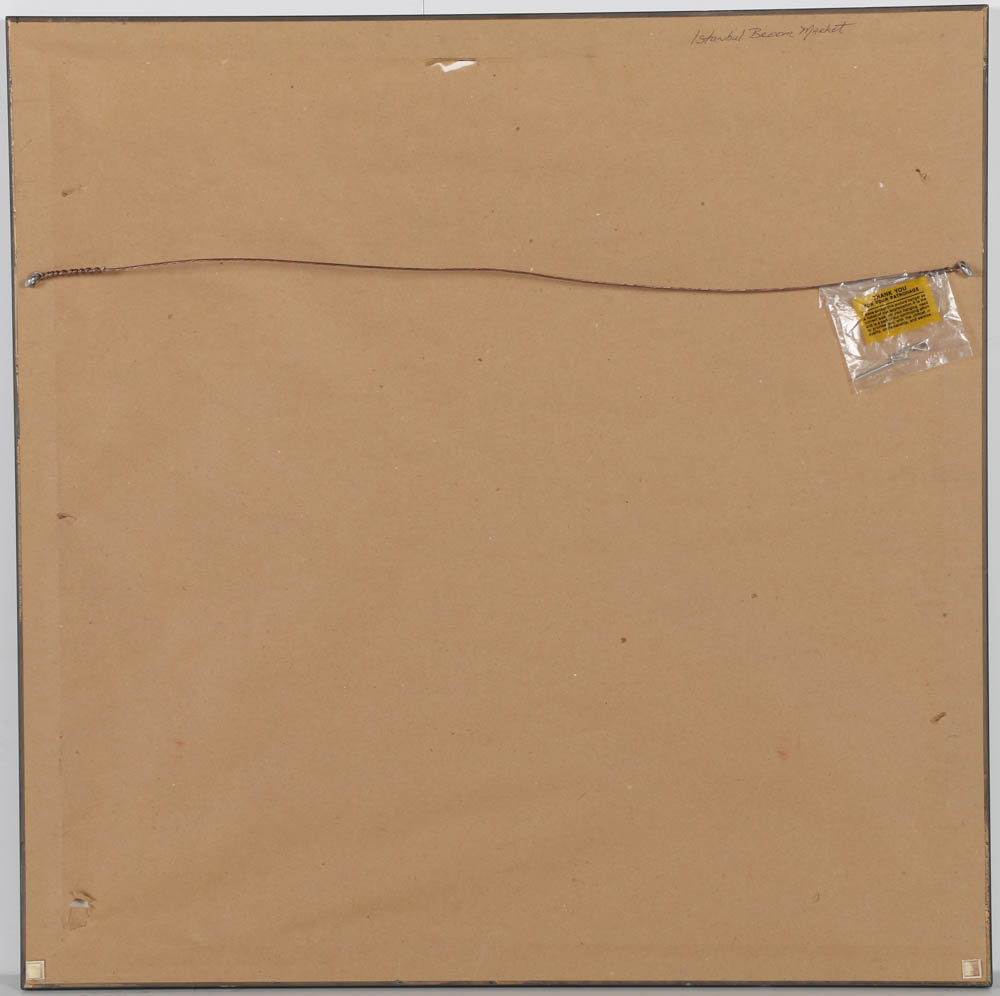 Evelyn Borchard Metzger Oil Painting on Board "Istanbul Broom Market"