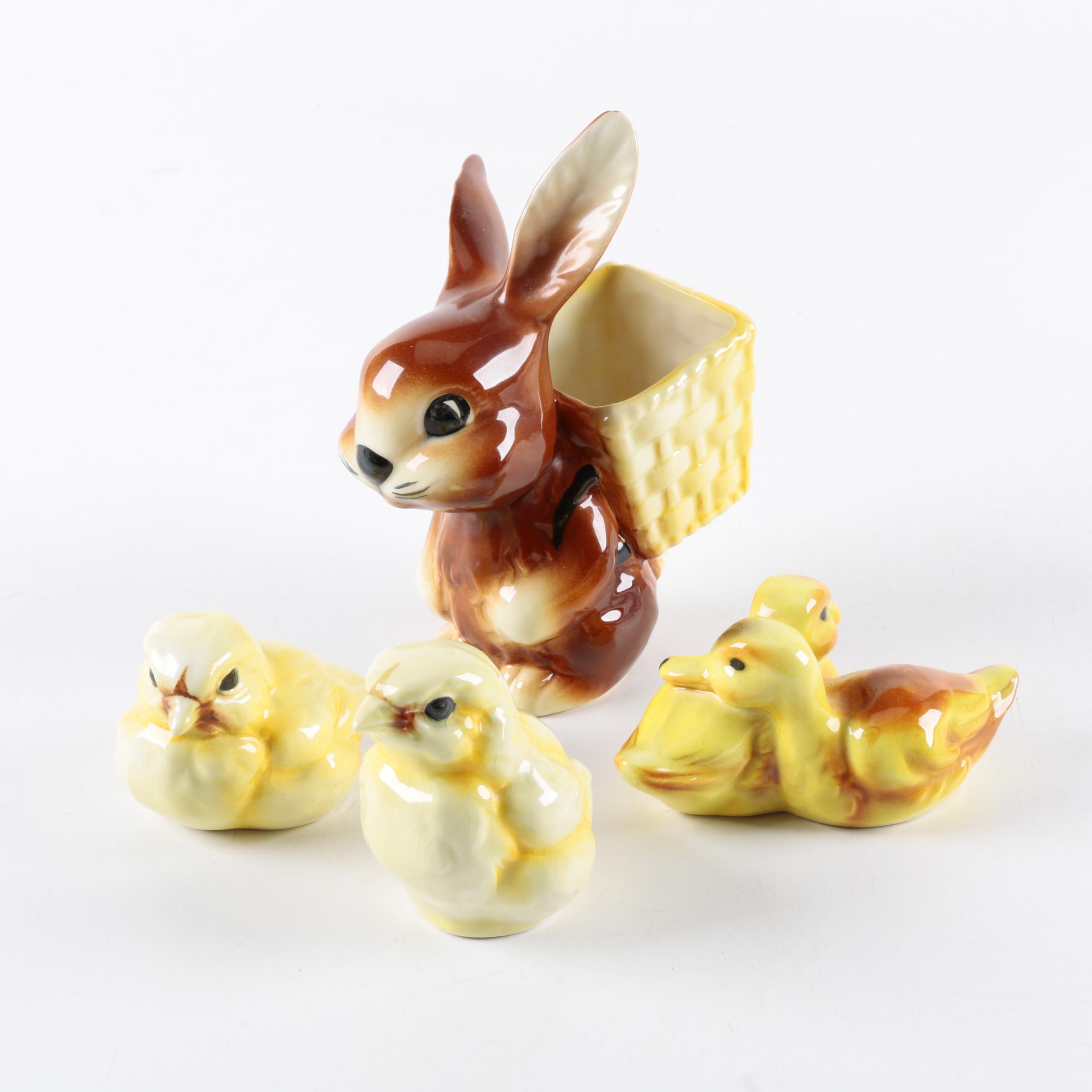 Vintage Hummel Figurines Including "Easter Bunny with Basket"