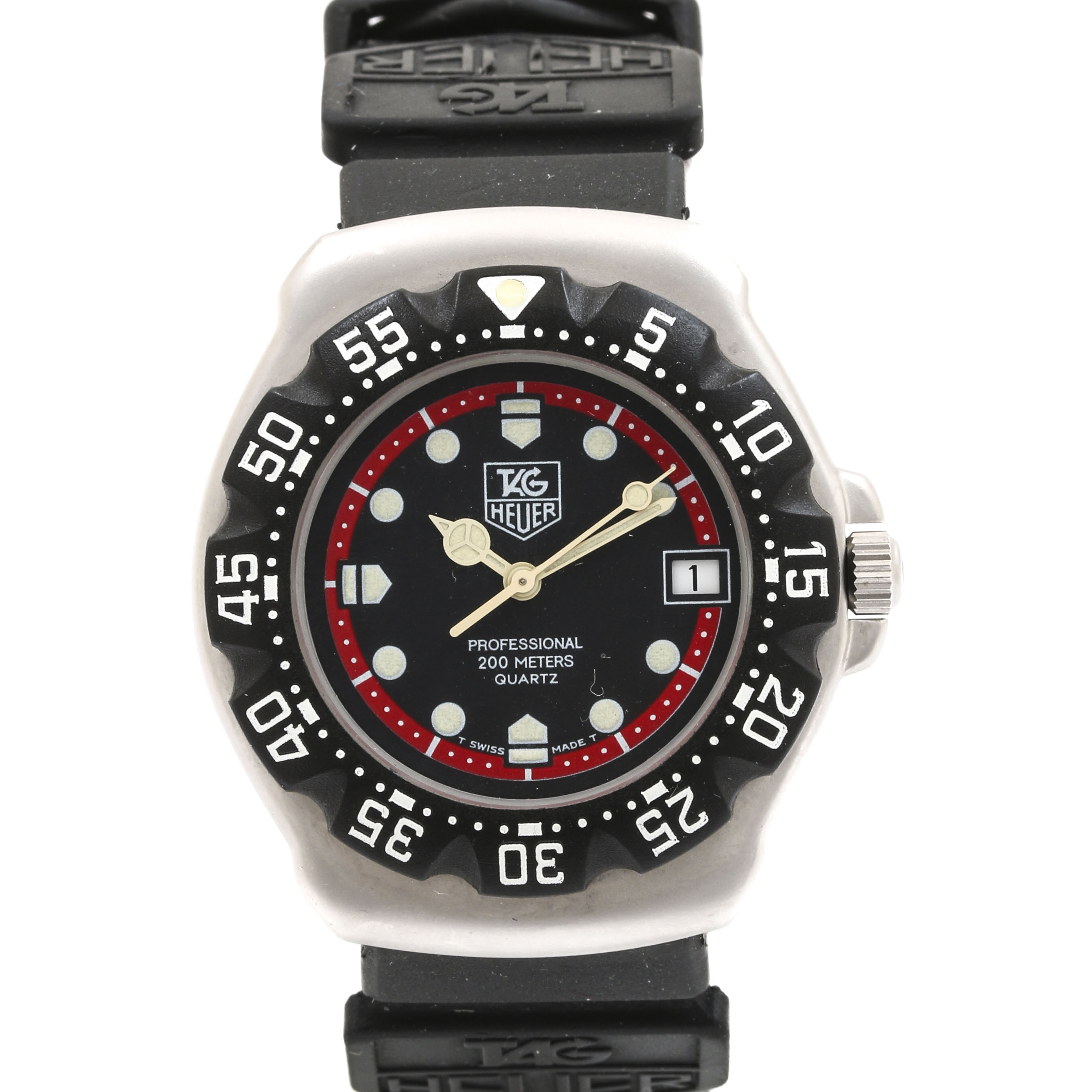 TAG Heuer Professional 200M Stainless Steel and Black Rubber Watch