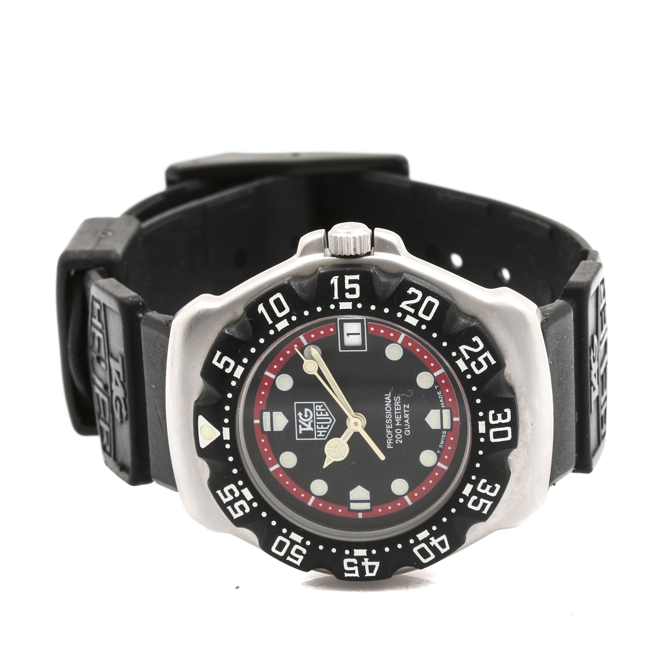 TAG Heuer Professional 200M Stainless Steel and Black Rubber Watch