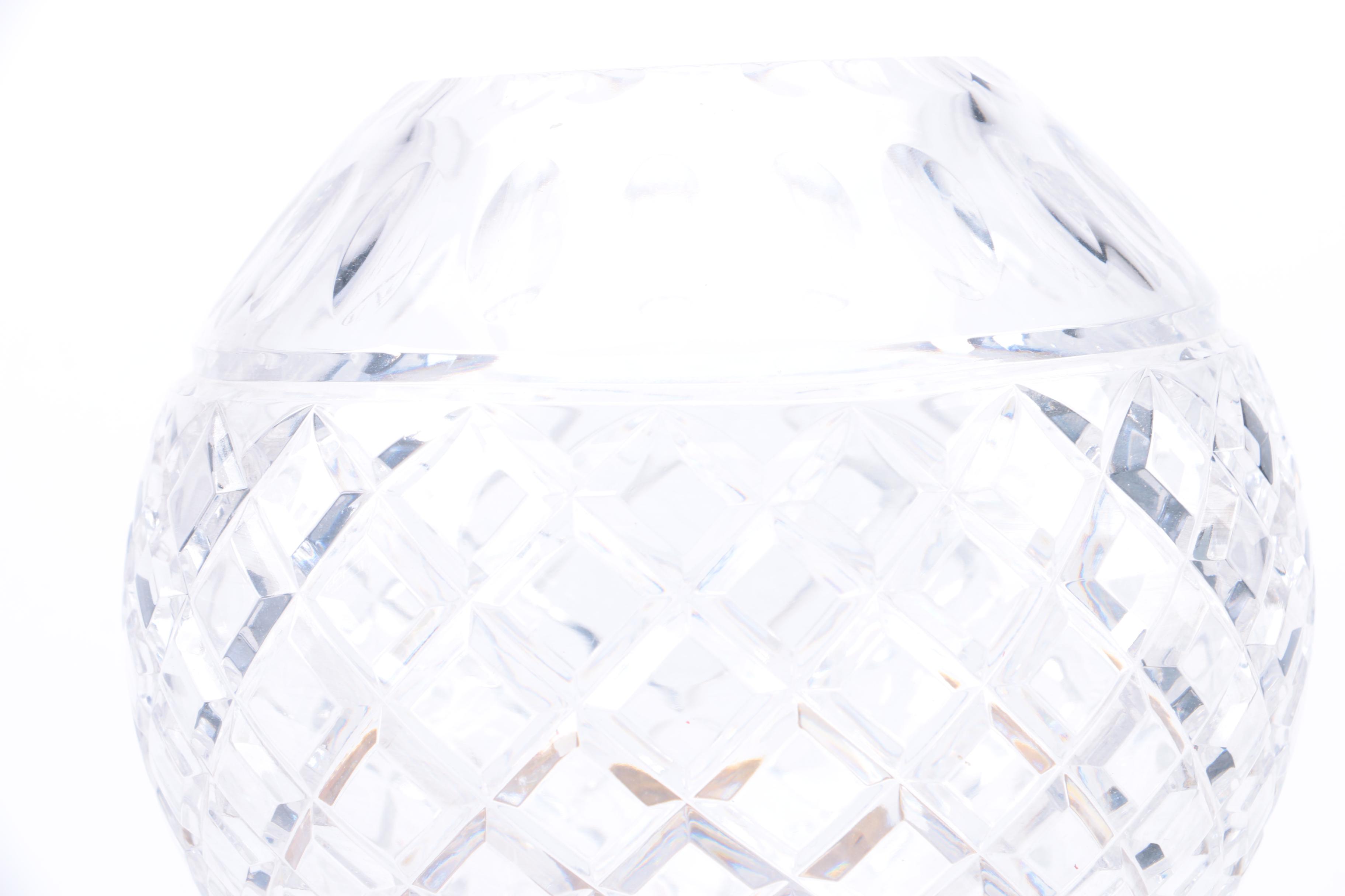 Decorative Cut Crystal Bowls and Brass Stands