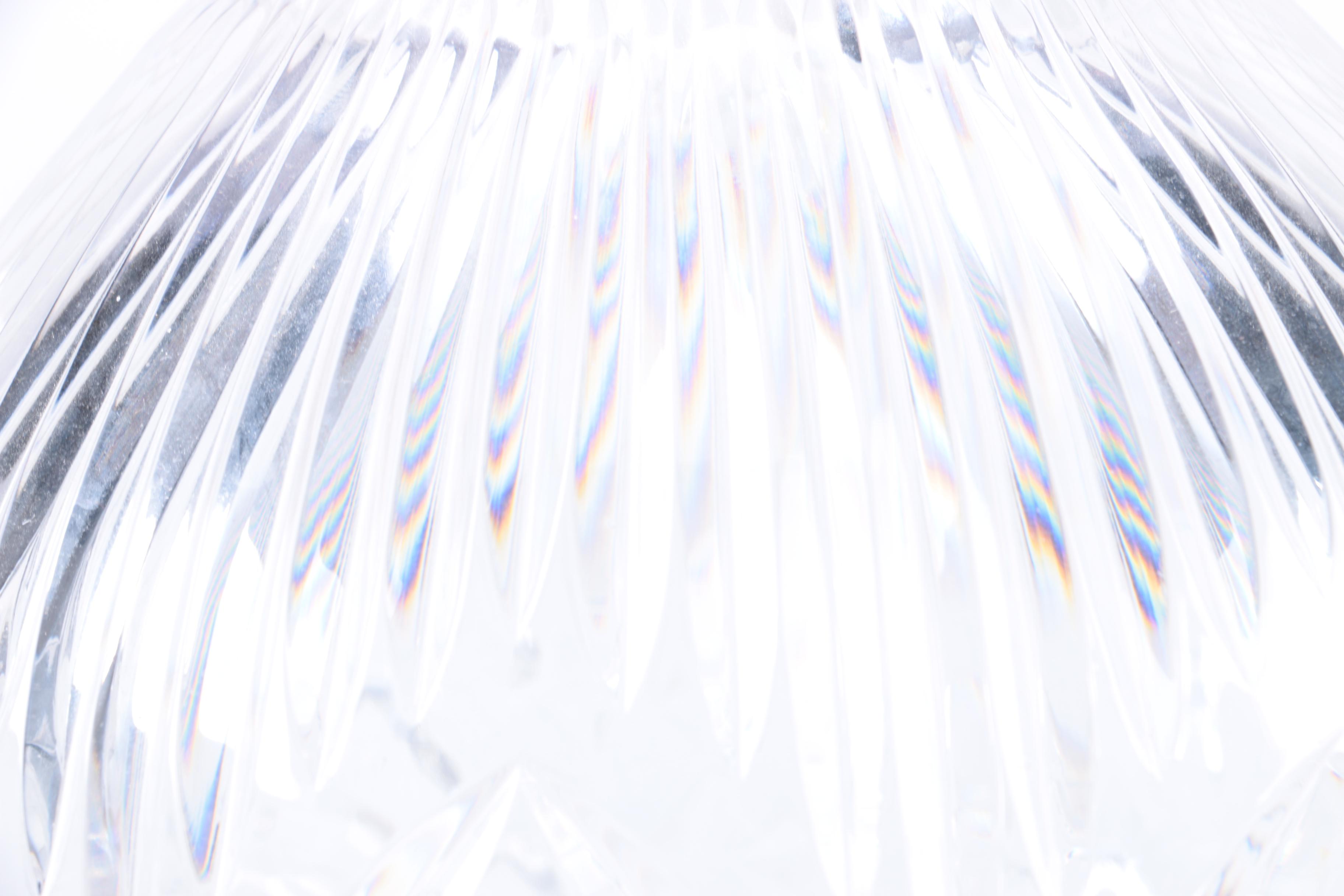 Decorative Cut Crystal Bowls and Brass Stands