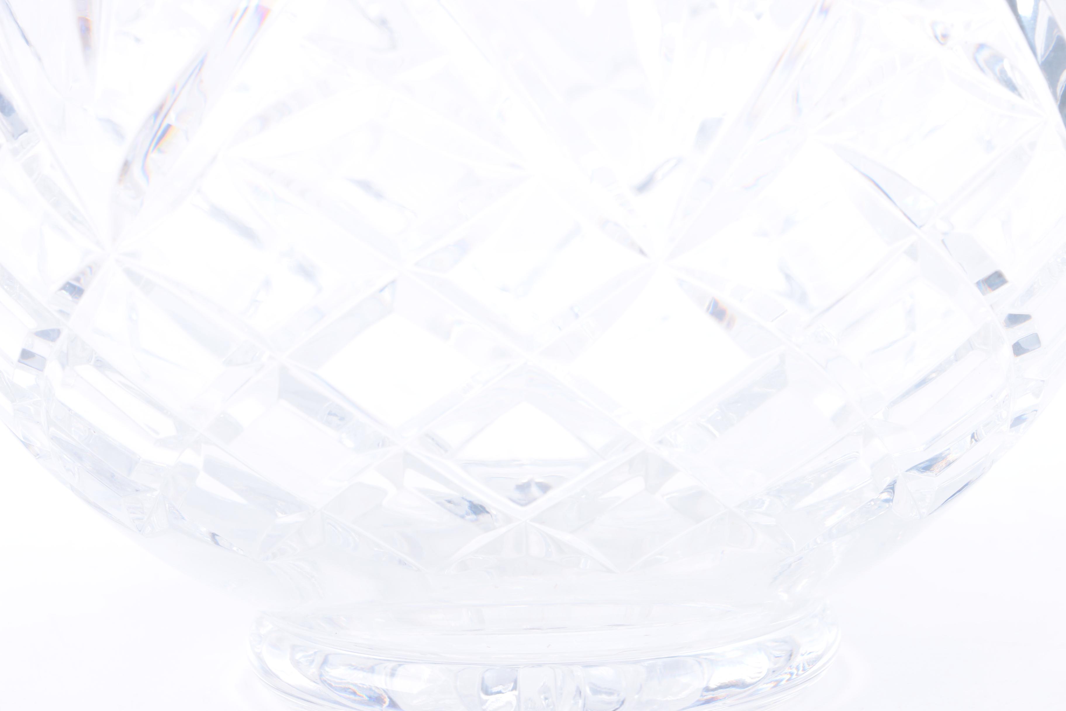 Decorative Cut Crystal Bowls and Brass Stands