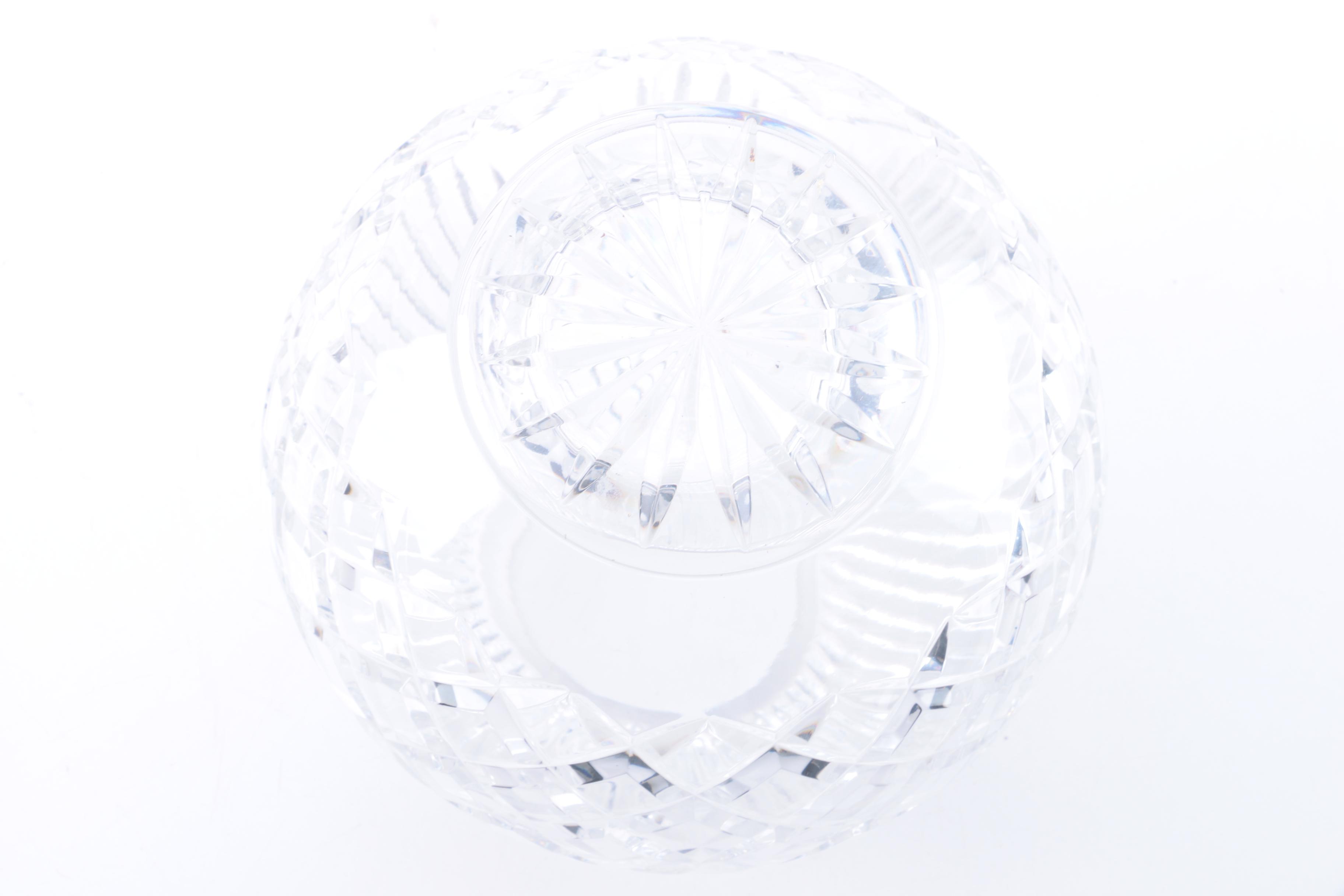 Decorative Cut Crystal Bowls and Brass Stands