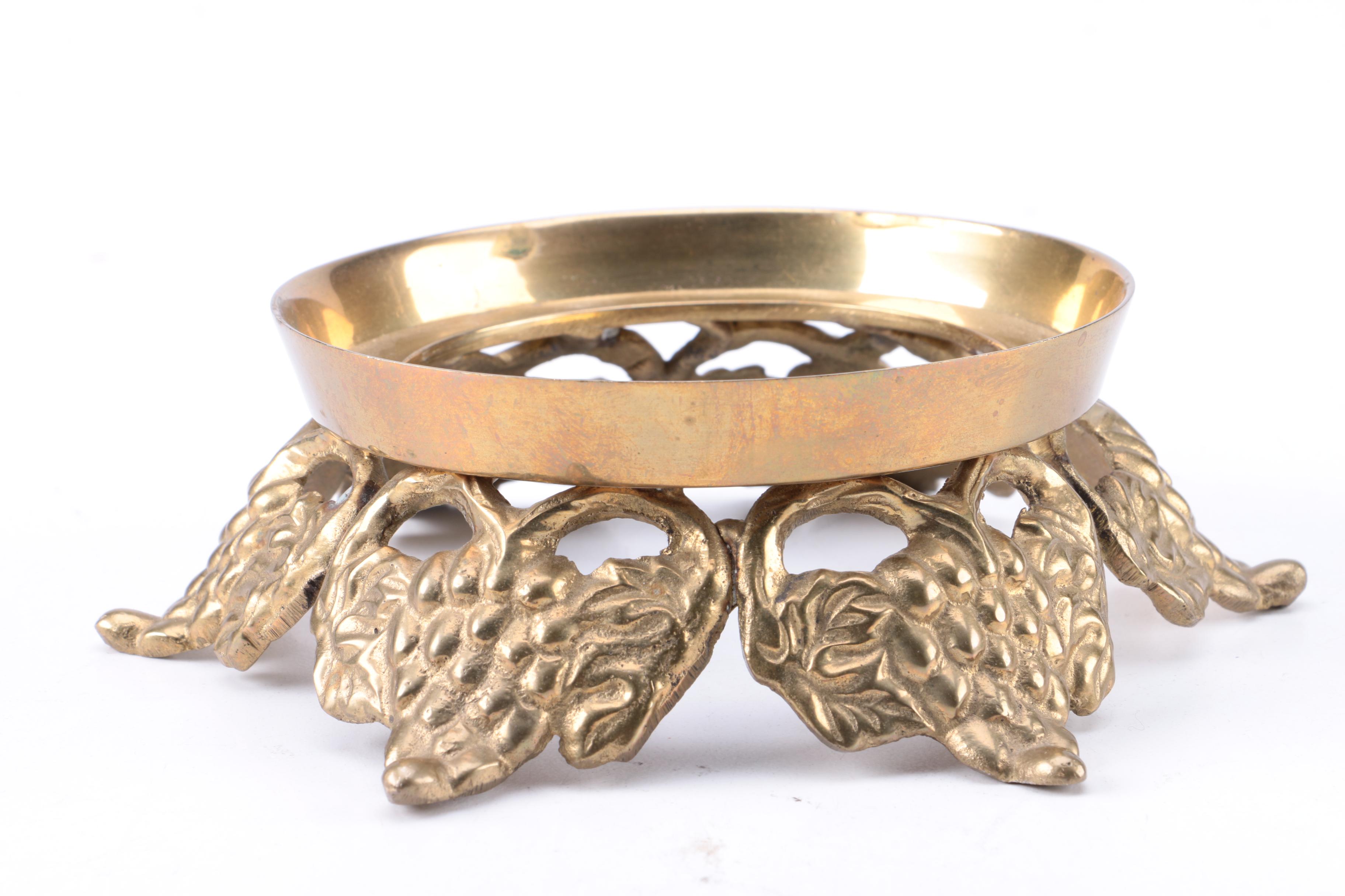 Decorative Cut Crystal Bowls and Brass Stands