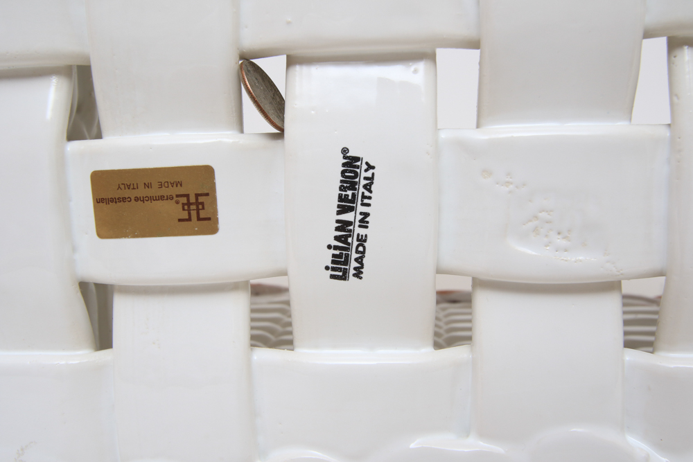 Lillian Vernon for Ceramiche Castellan Ceramic Basket