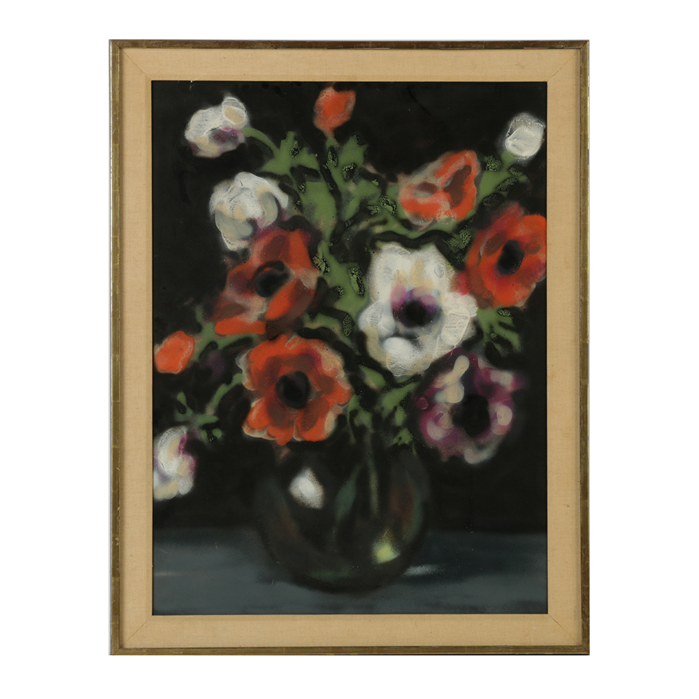 Evelyn Borchard Metzger Oil Painting on Board "Anemones"