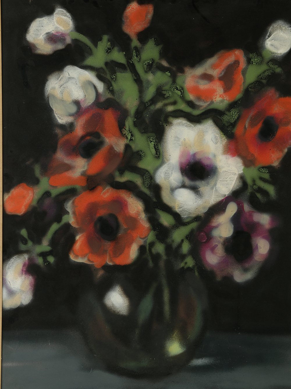 Evelyn Borchard Metzger Oil Painting on Board "Anemones"