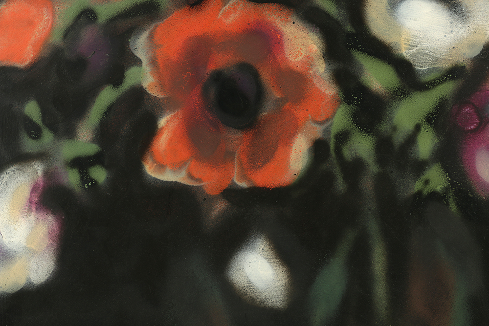 Evelyn Borchard Metzger Oil Painting on Board "Anemones"