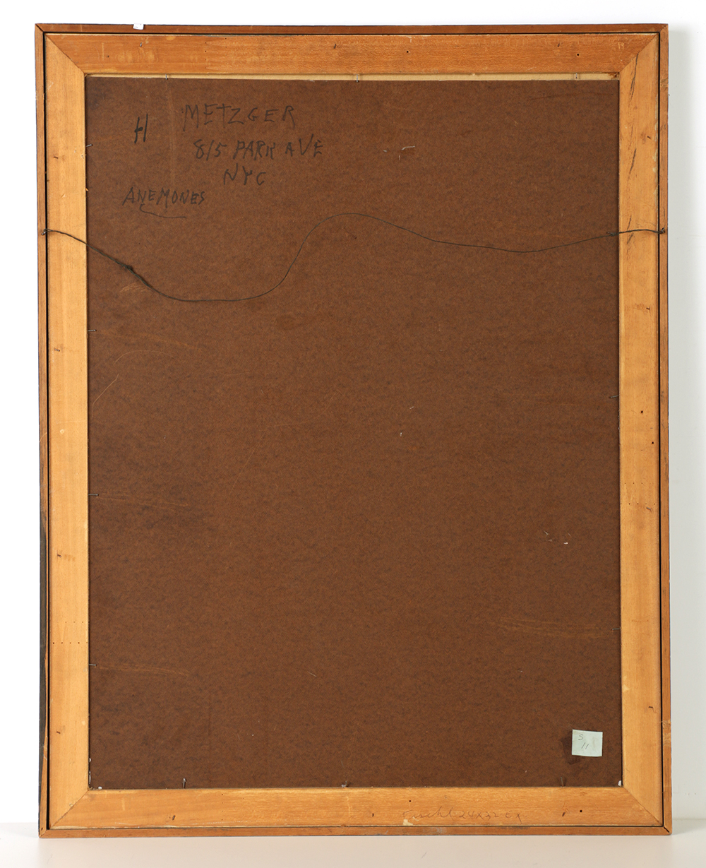 Evelyn Borchard Metzger Oil Painting on Board "Anemones"