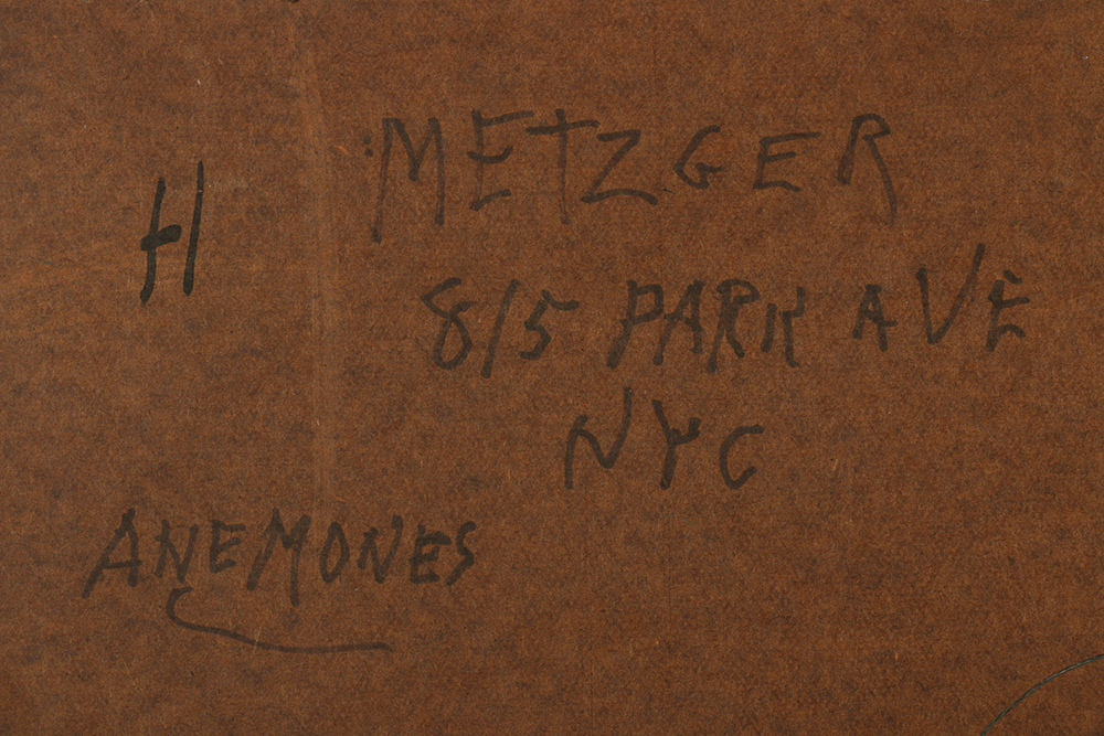 Evelyn Borchard Metzger Oil Painting on Board "Anemones"