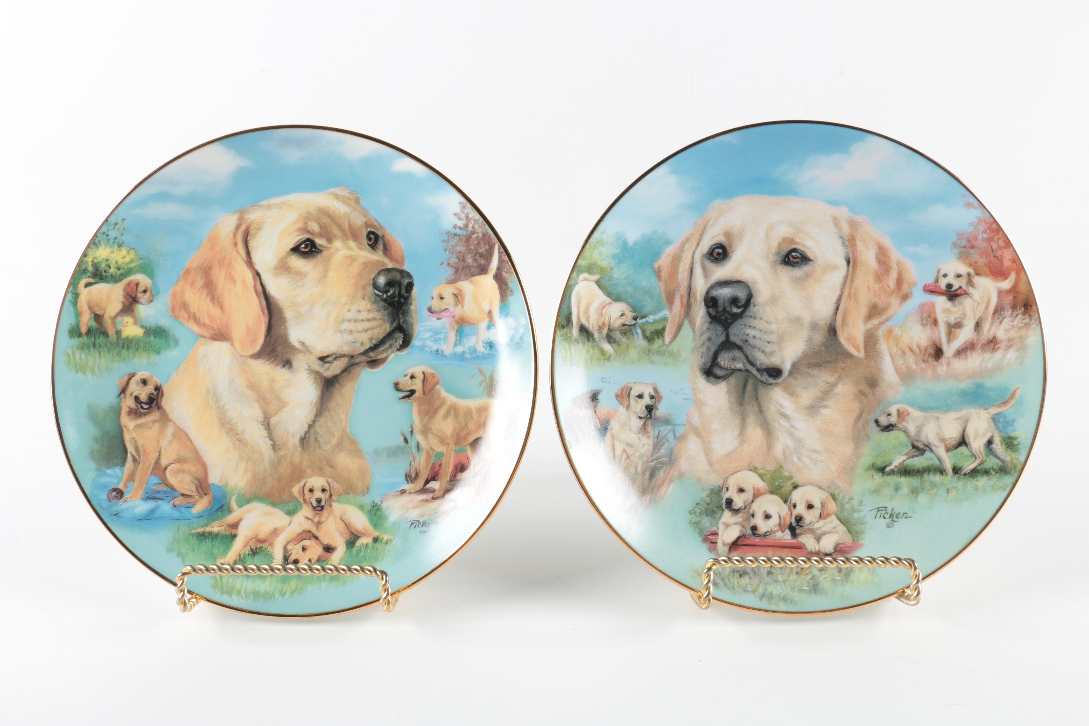 Limited Edition Bradford Exchange For The Love of Labs Decorative Plates