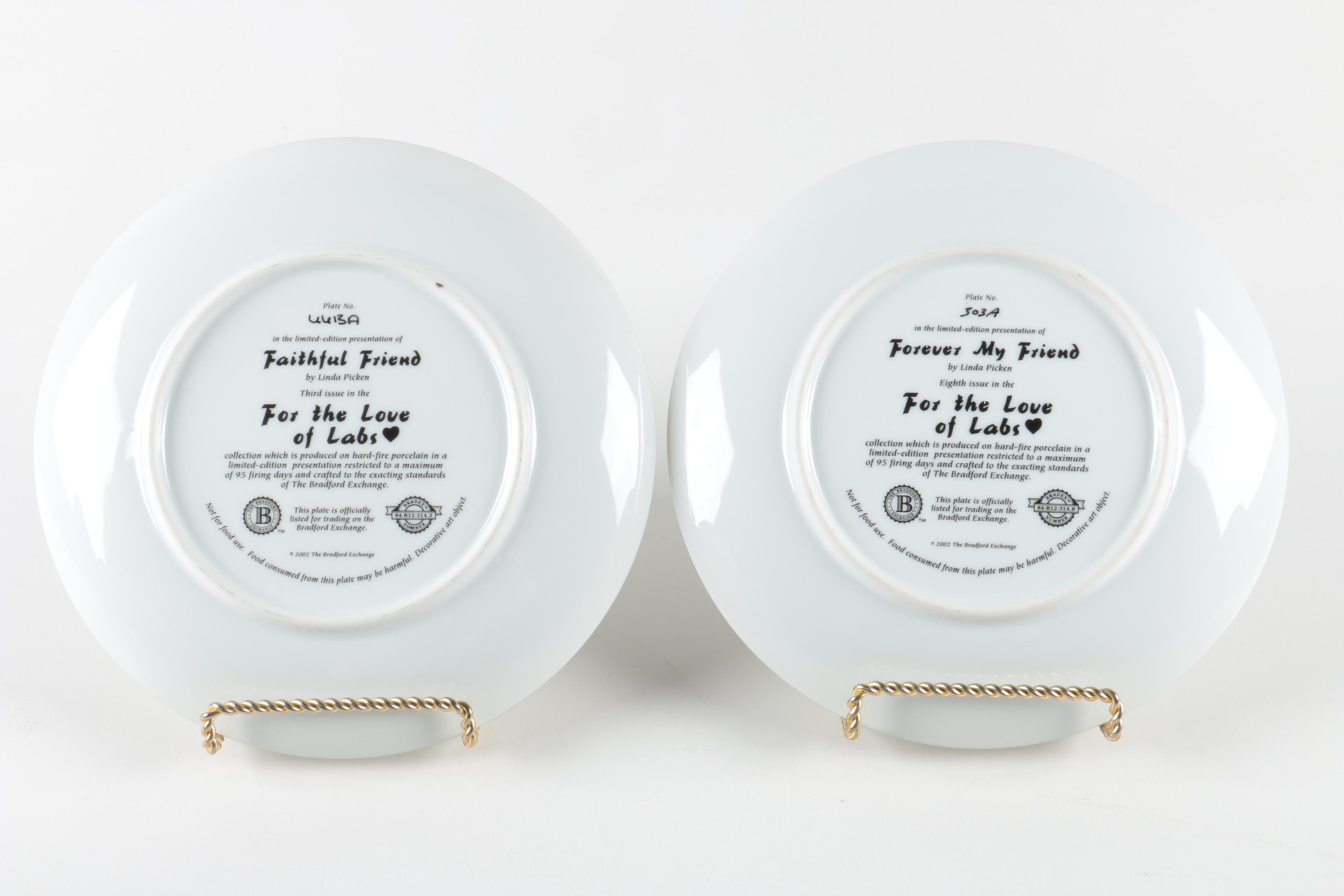 Limited Edition Bradford Exchange For The Love of Labs Decorative Plates