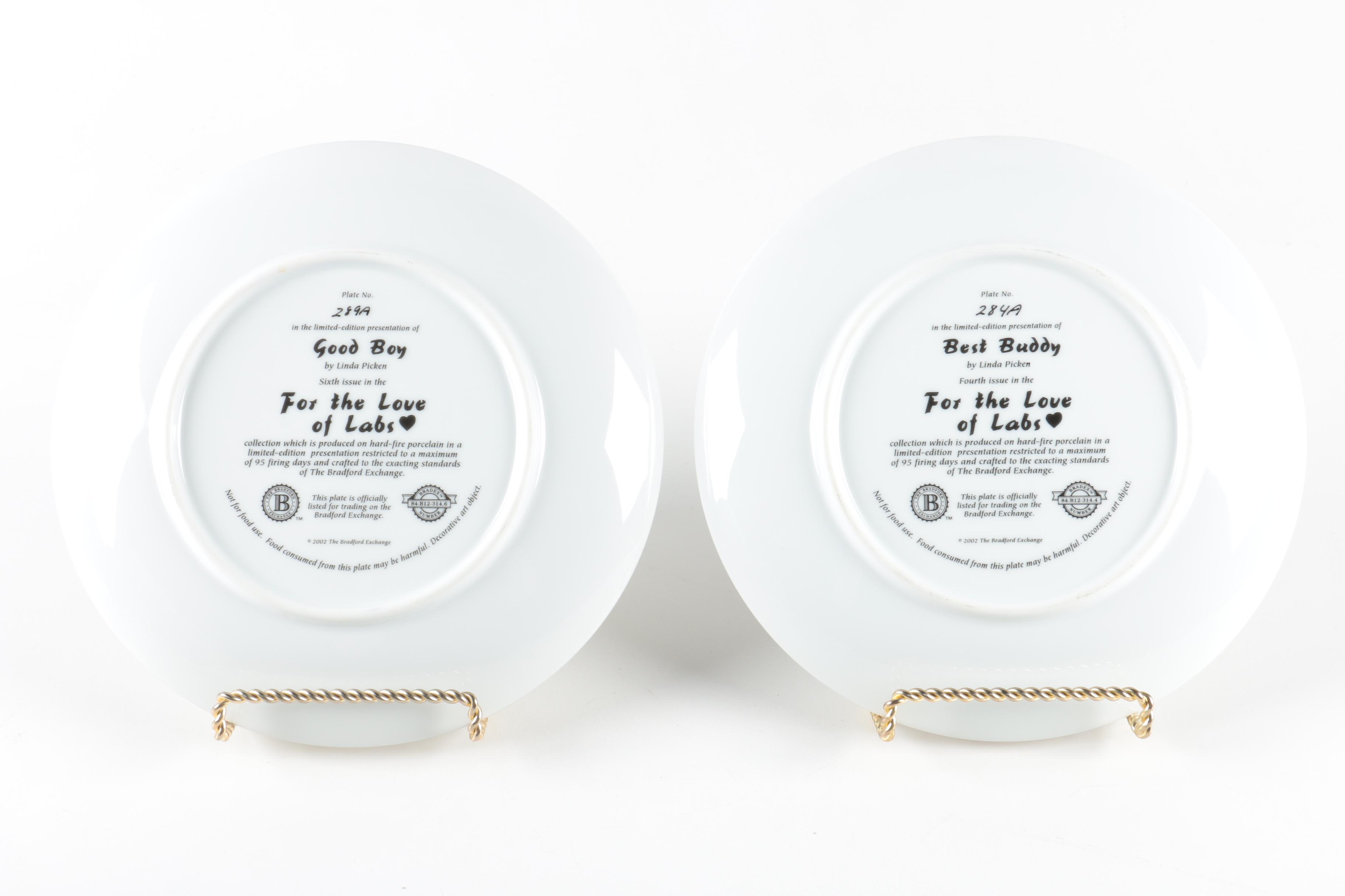 Limited Edition Bradford Exchange For The Love of Labs Decorative Plates