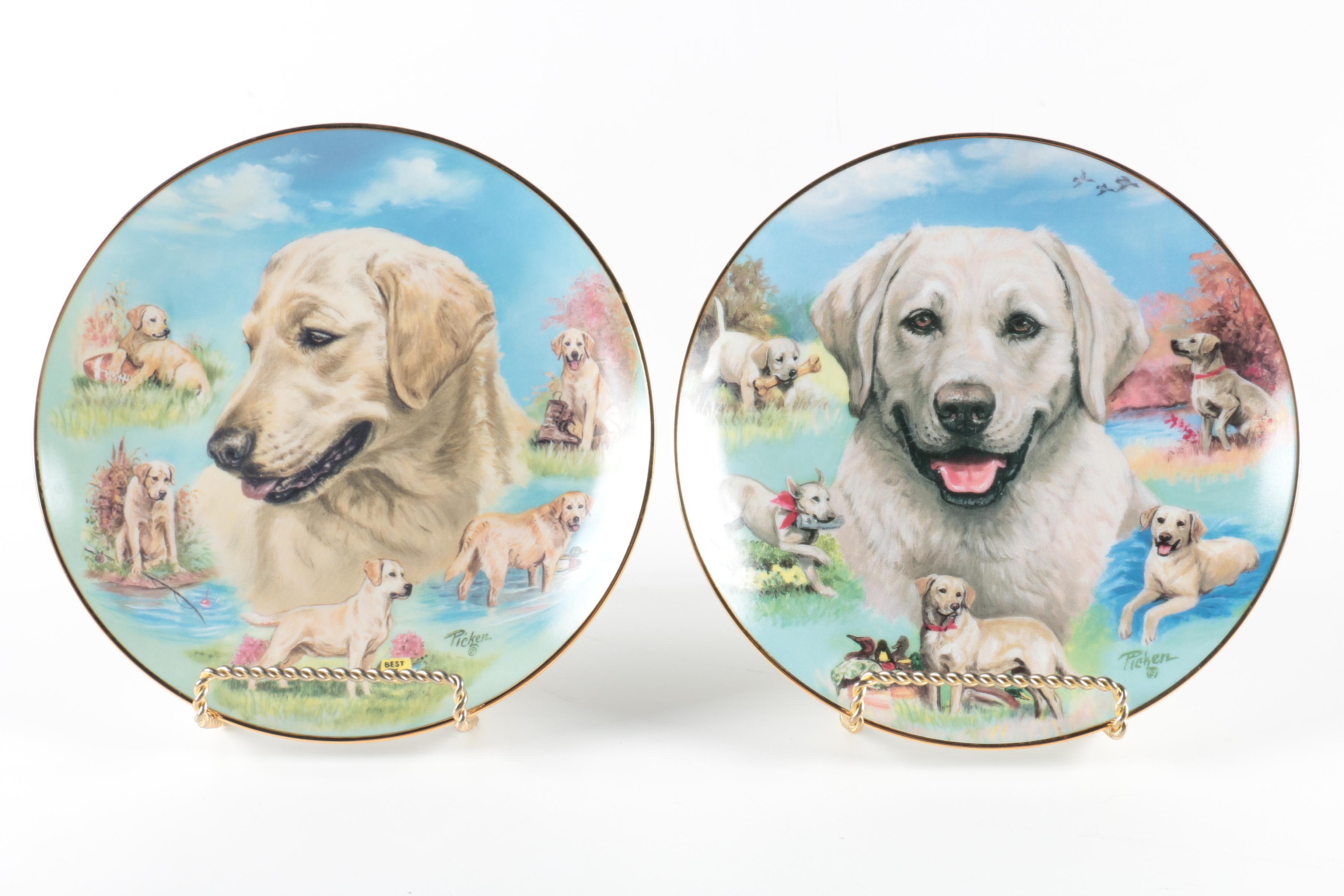 Limited Edition Bradford Exchange For The Love of Labs Decorative Plates