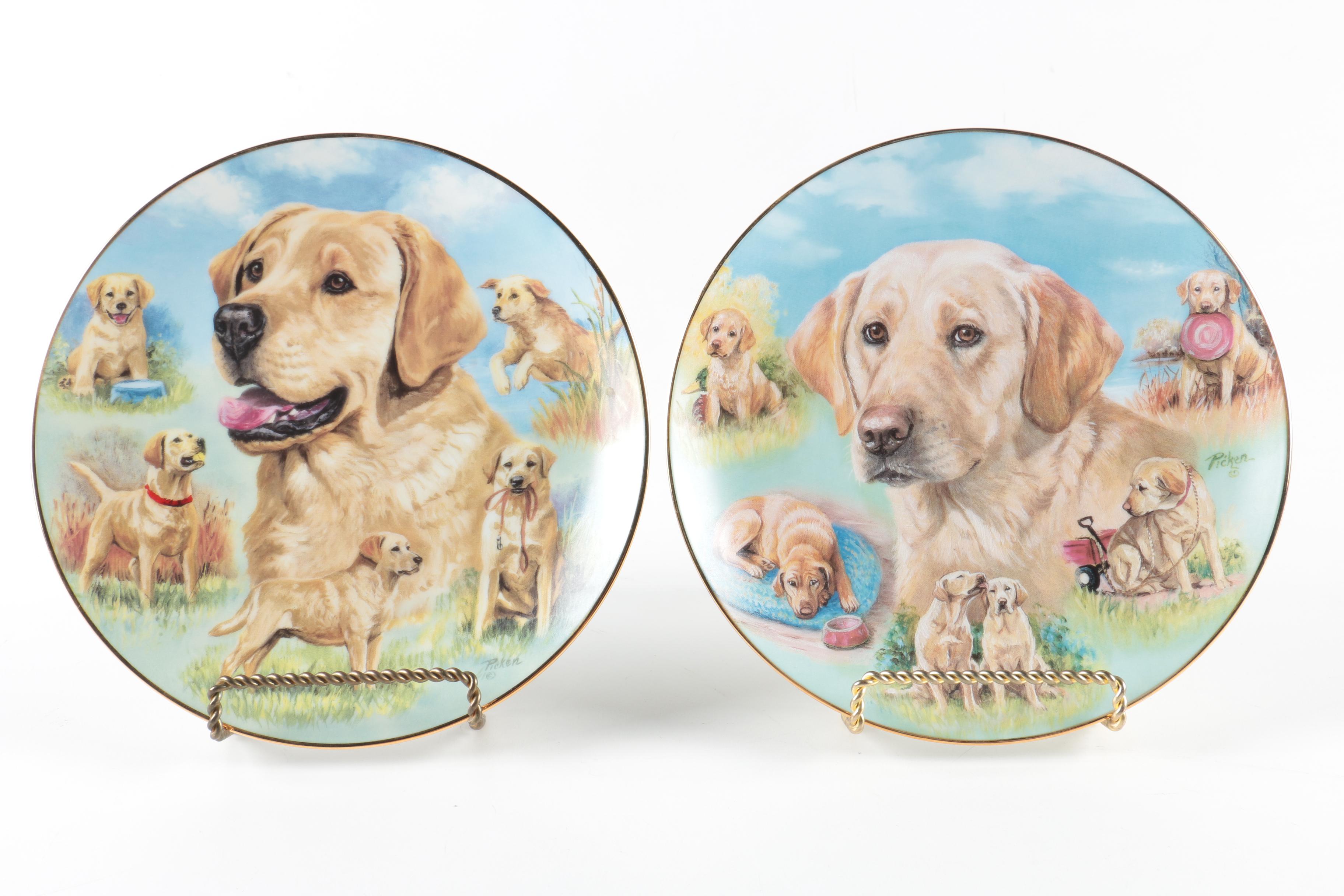 Limited Edition Bradford Exchange For The Love of Labs Decorative Plates