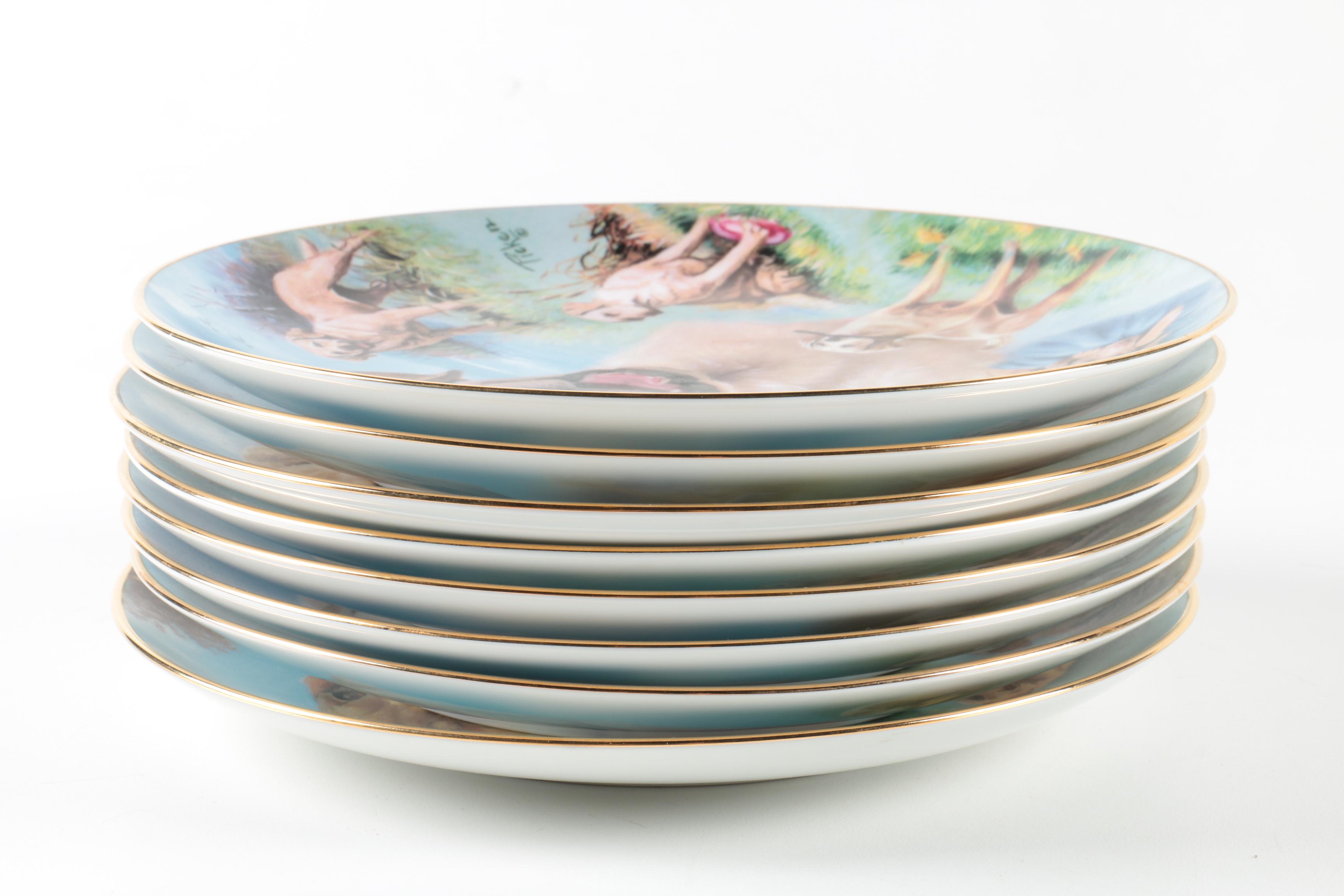 Limited Edition Bradford Exchange For The Love of Labs Decorative Plates