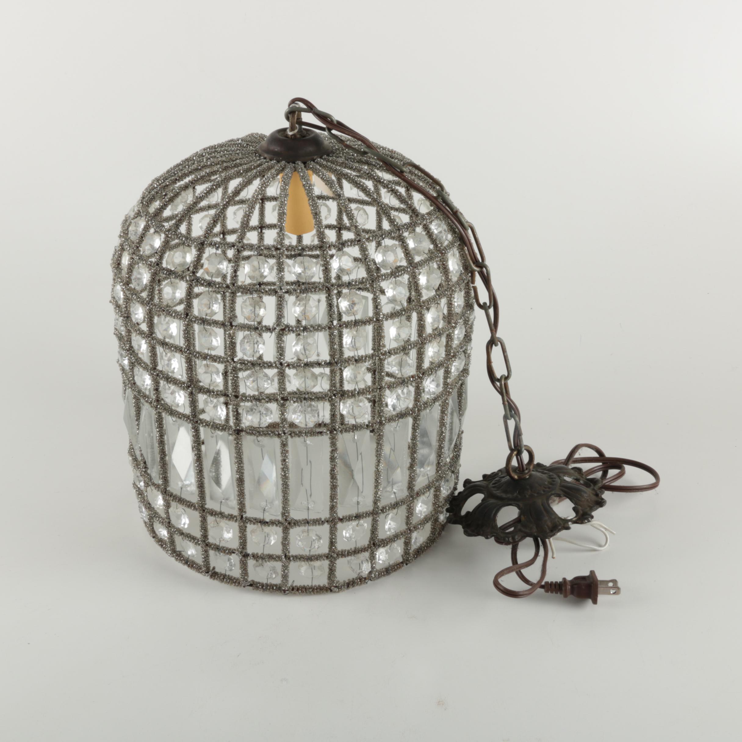 Beaded and Glass Pendant Light