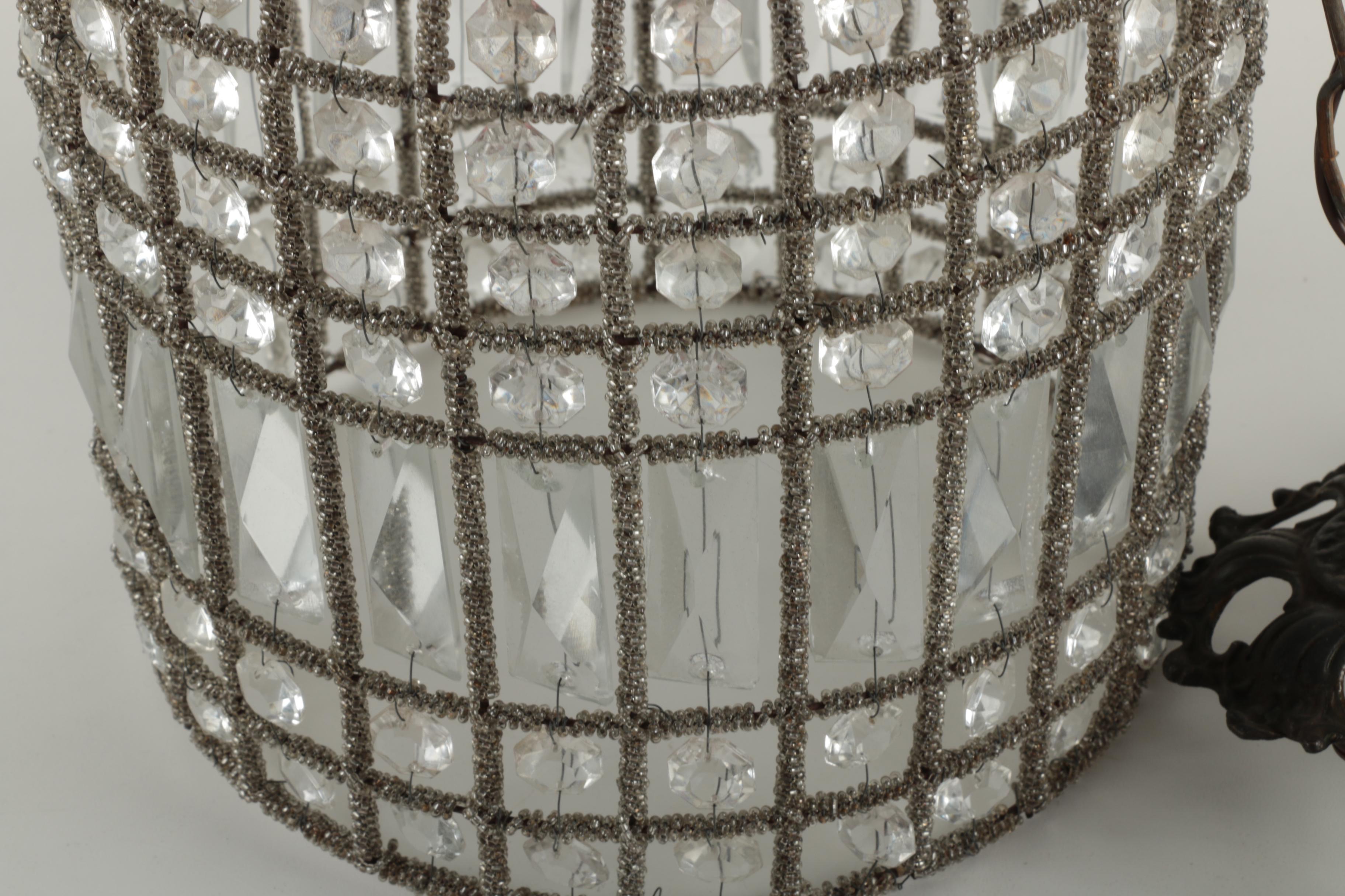 Beaded and Glass Pendant Light