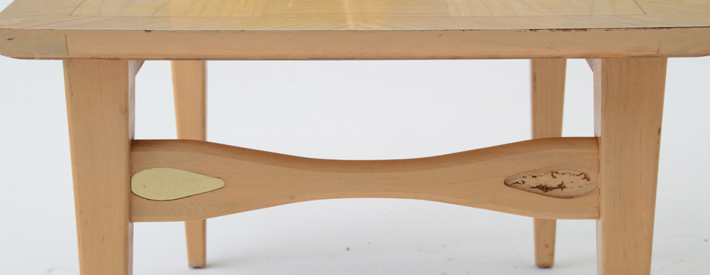 Pair of Mid Century Modern Blonde Wood End Tables by Lane