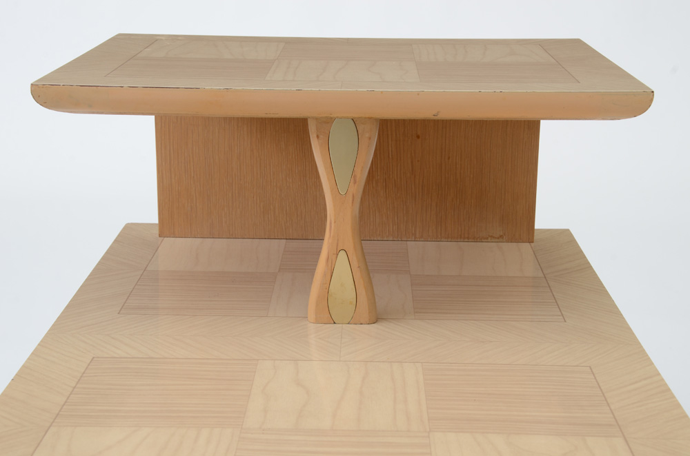 Pair of Mid Century Modern Blonde Wood End Tables by Lane