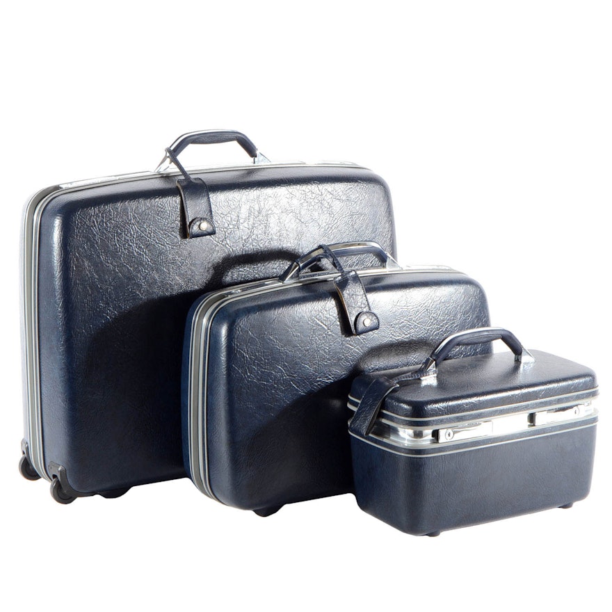 Three Vintage Hardshell Samsonite Suitcases