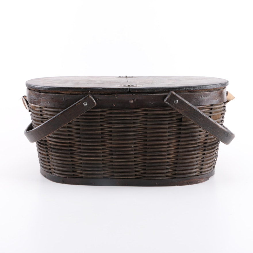 Antique Hawkeye Insulated Picnic Basket