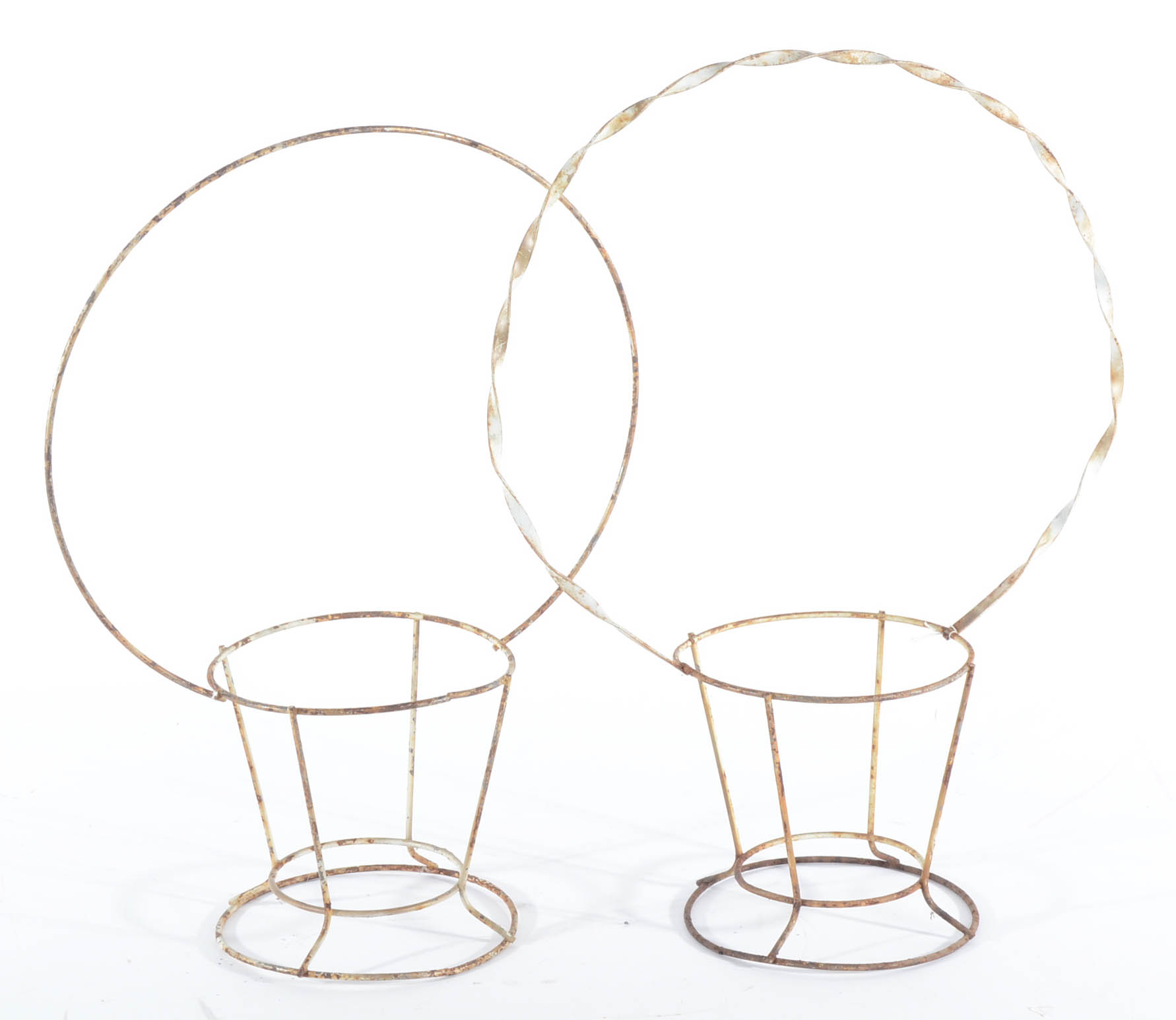 Collection of Vintage Metal Funeral Planter Baskets