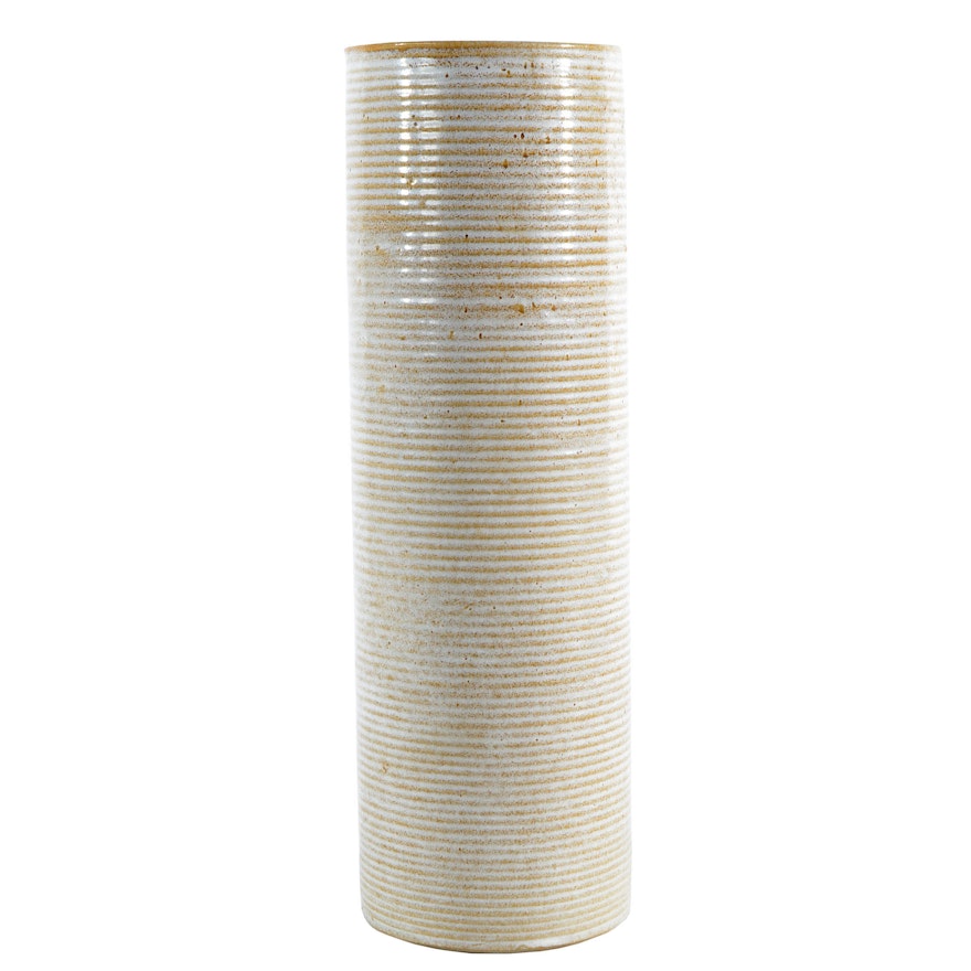 Wheel Thrown Cylindrical Stoneware Vase