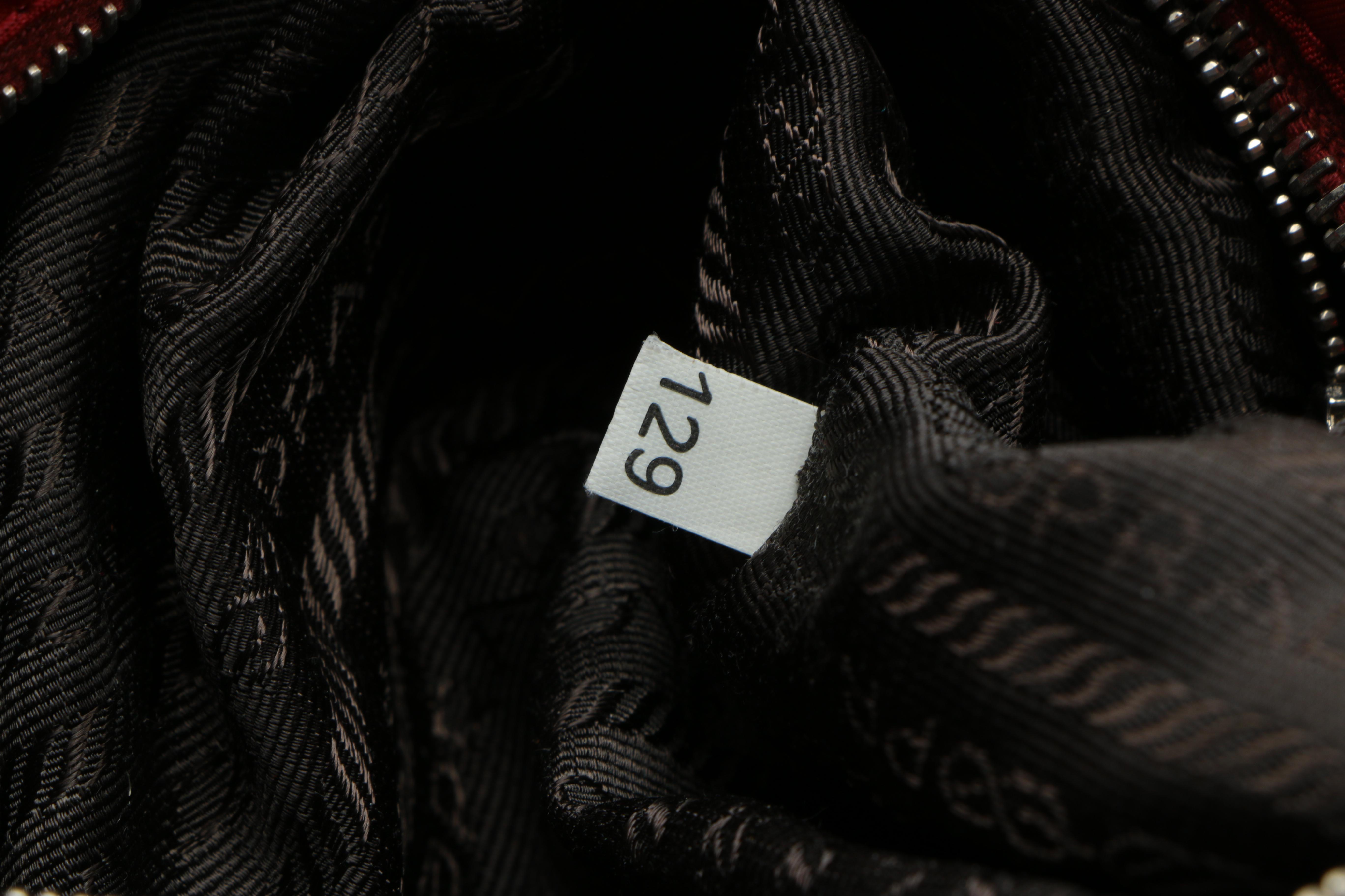 Prada Red Nylon Tote and Black Nylon Pouch