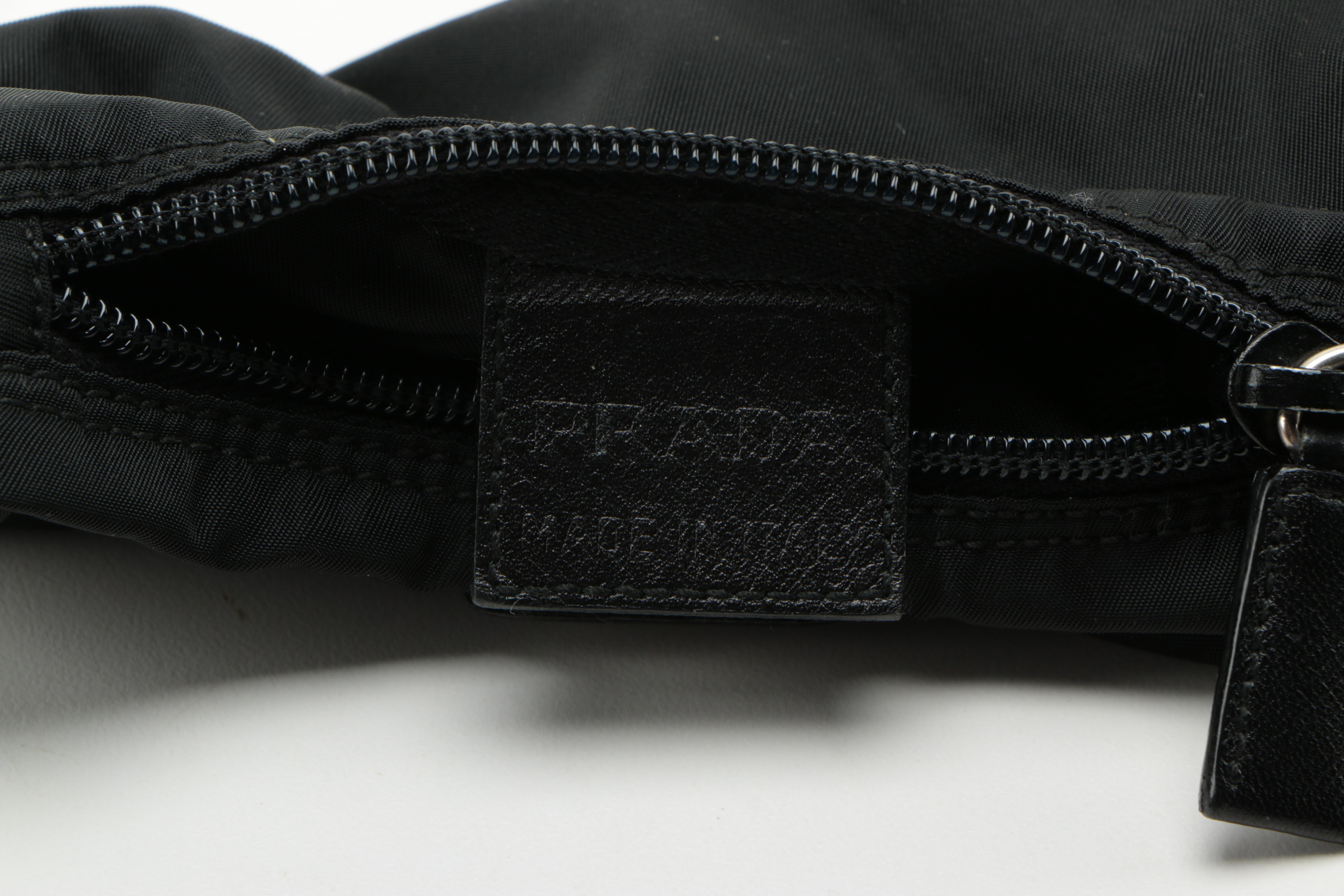 Prada Red Nylon Tote and Black Nylon Pouch