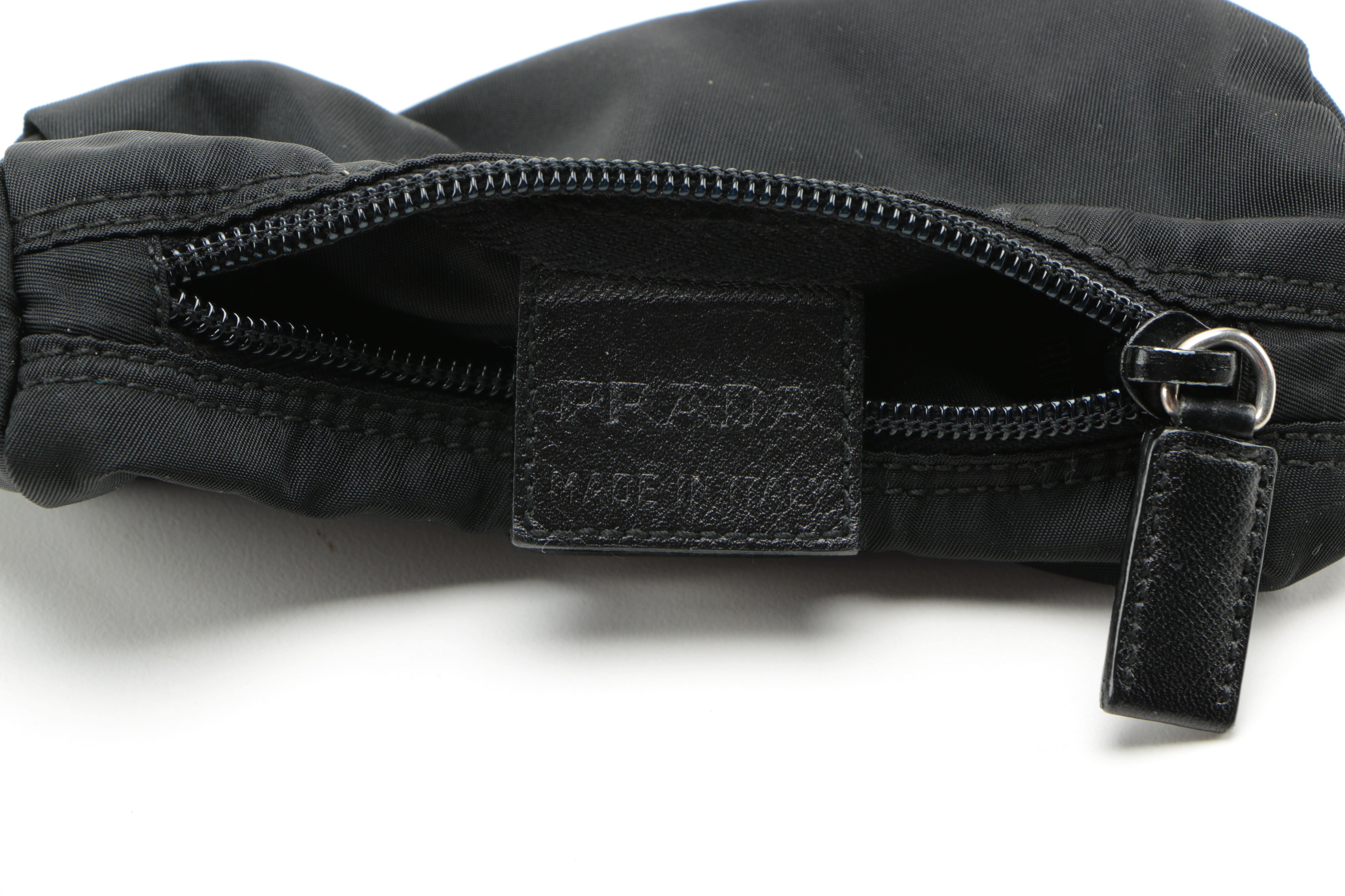 Prada Red Nylon Tote and Black Nylon Pouch