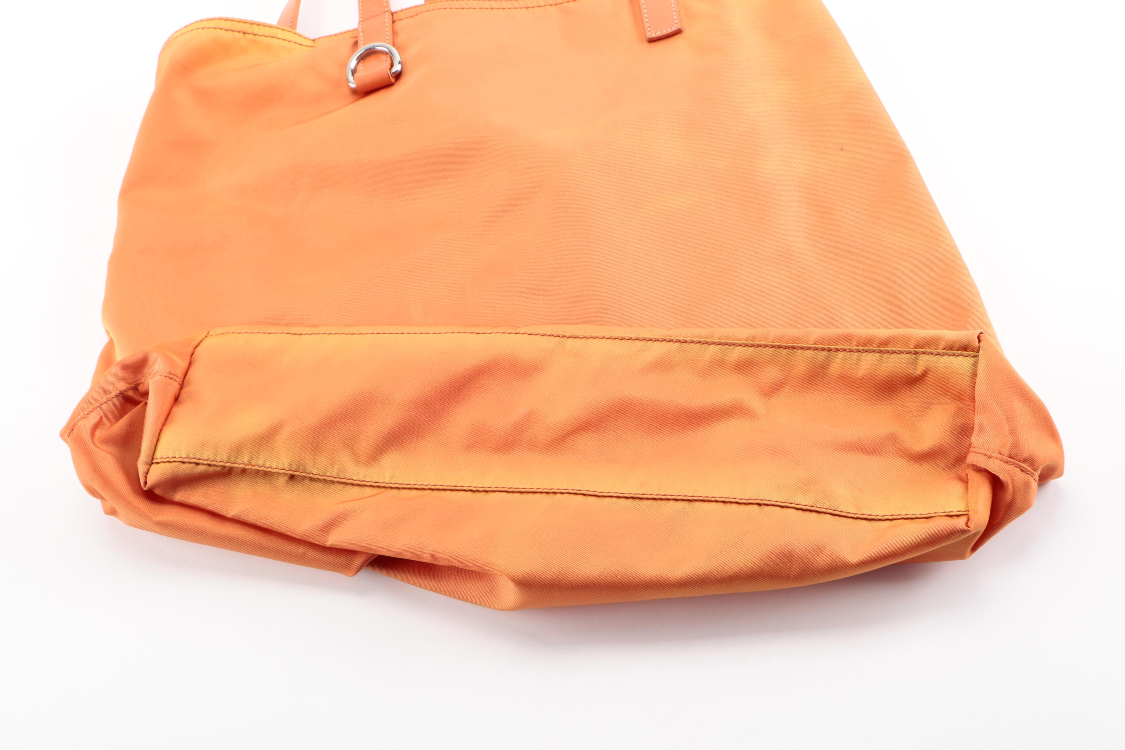 Prada Leather Trimmed Vela Nylon Tote