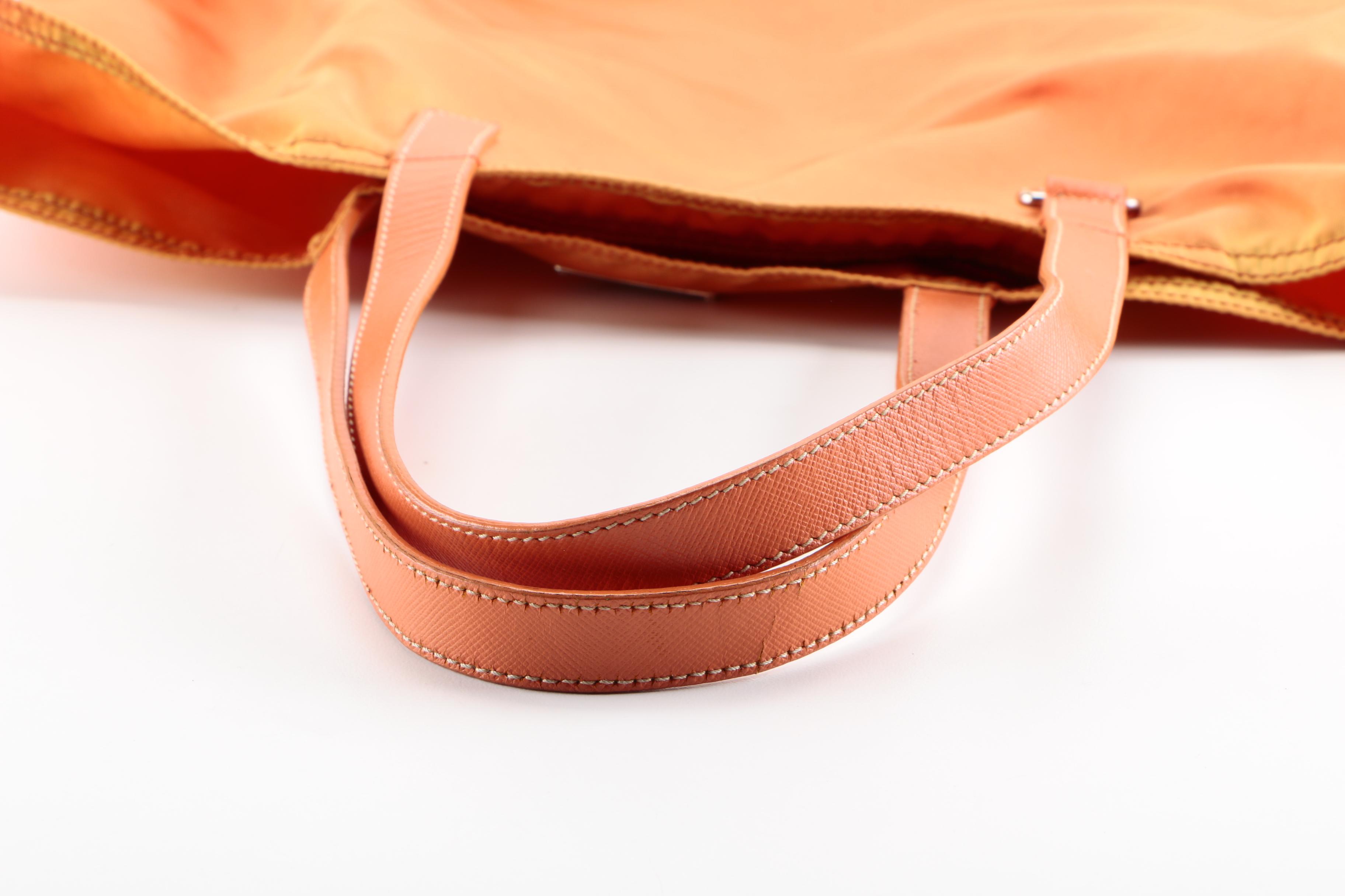 Prada Leather Trimmed Vela Nylon Tote