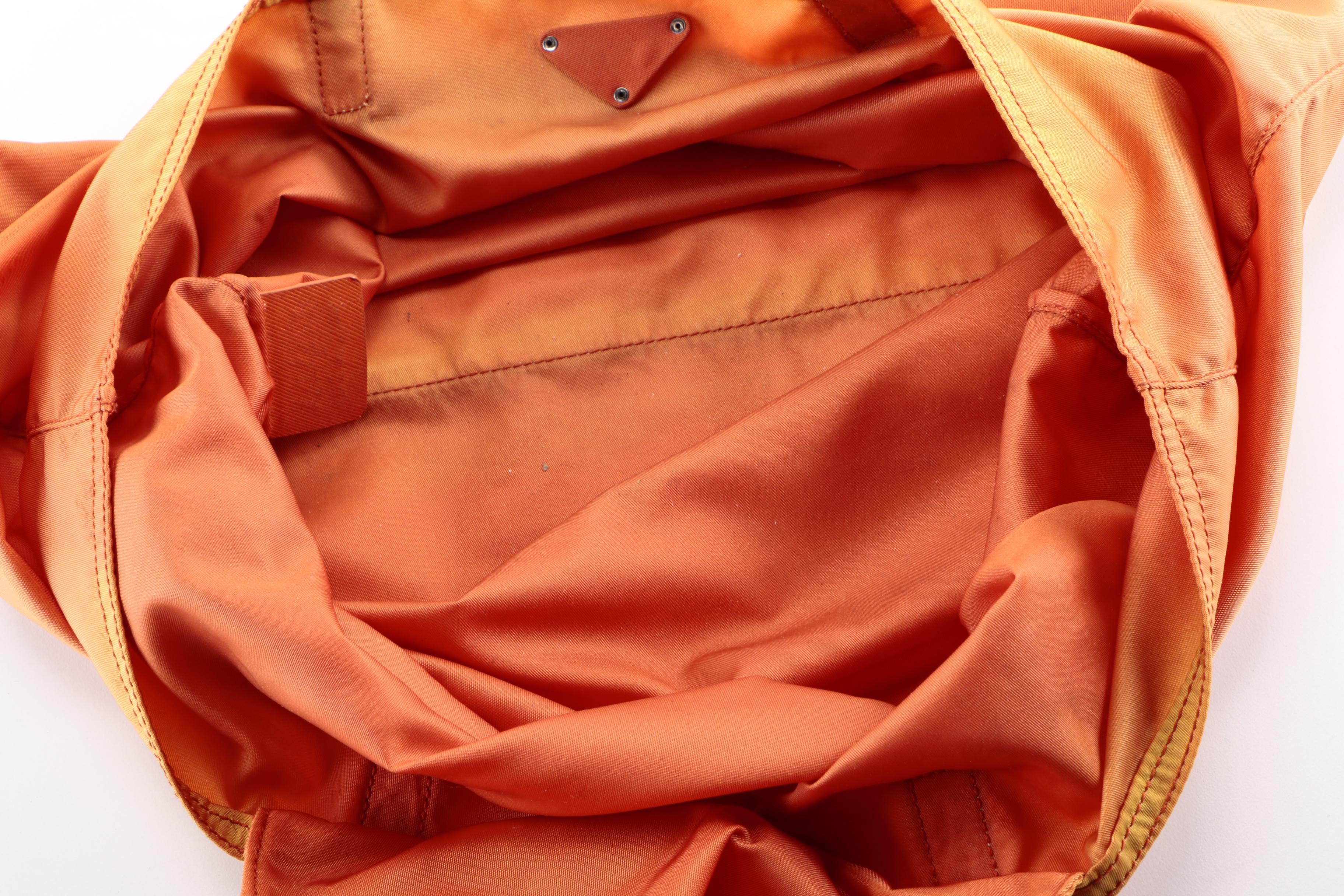 Prada Leather Trimmed Vela Nylon Tote