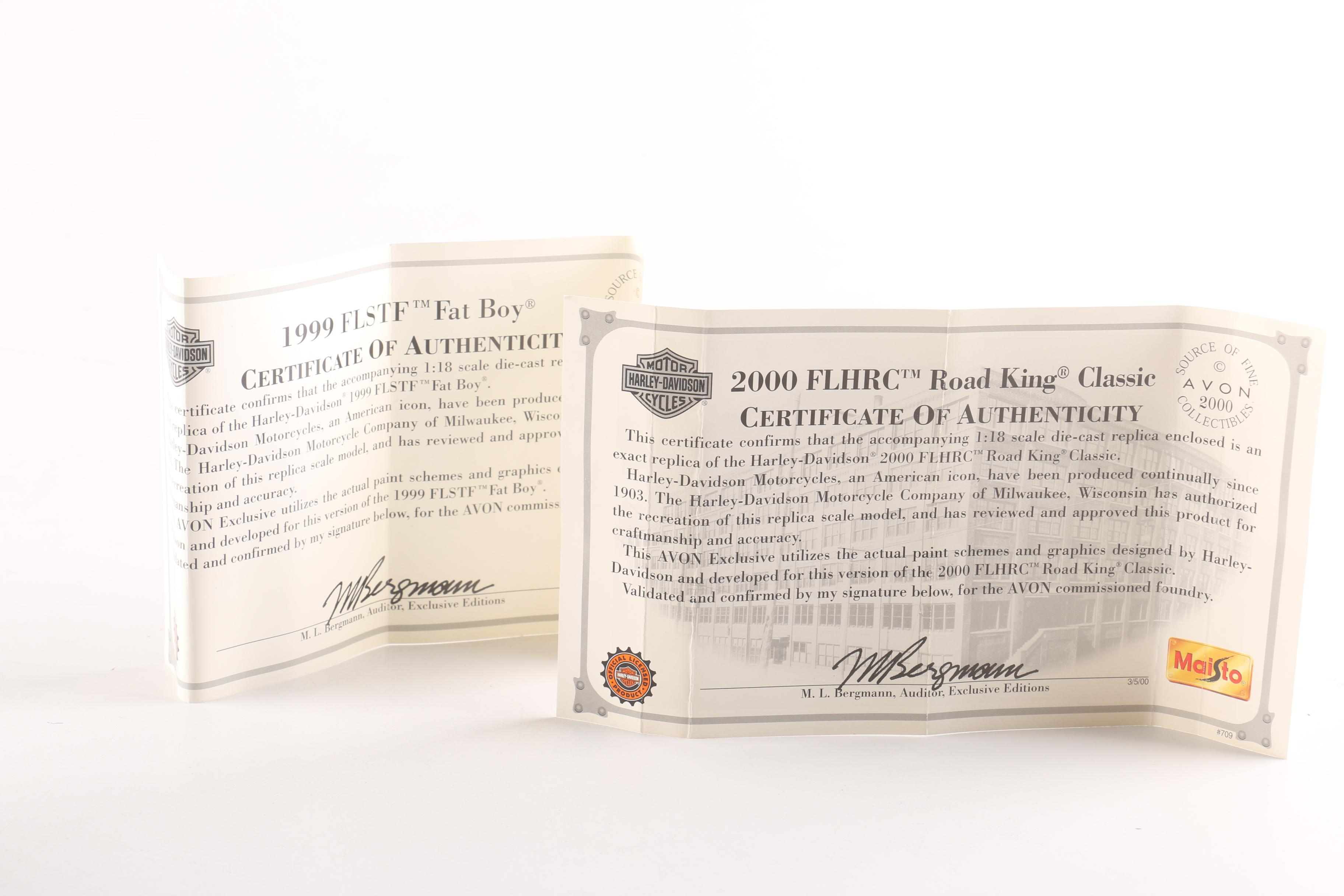 Harley Davidson Die-Cast Motorcycles