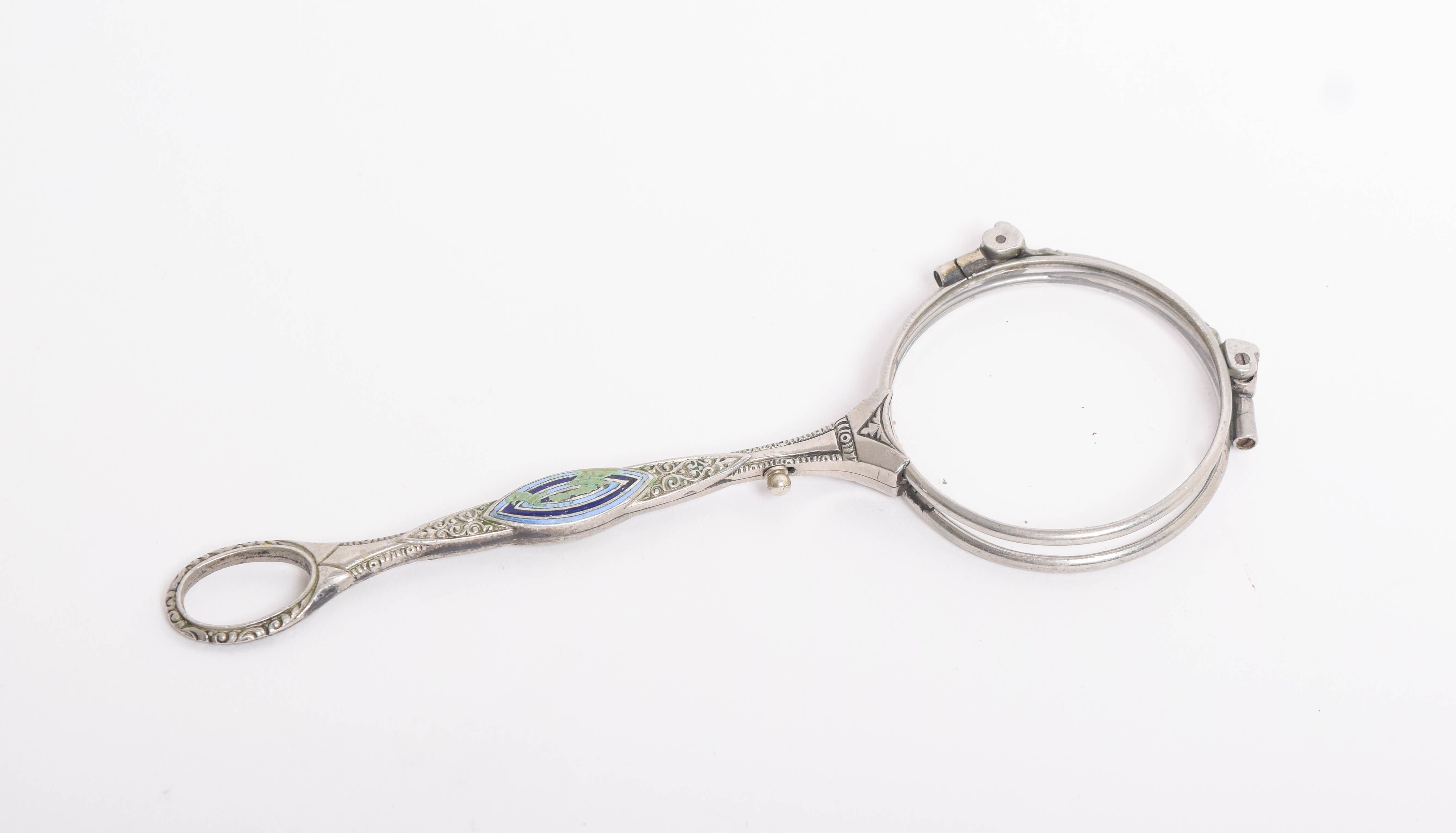 Antique Sterling Silver Folding Opera Glasses