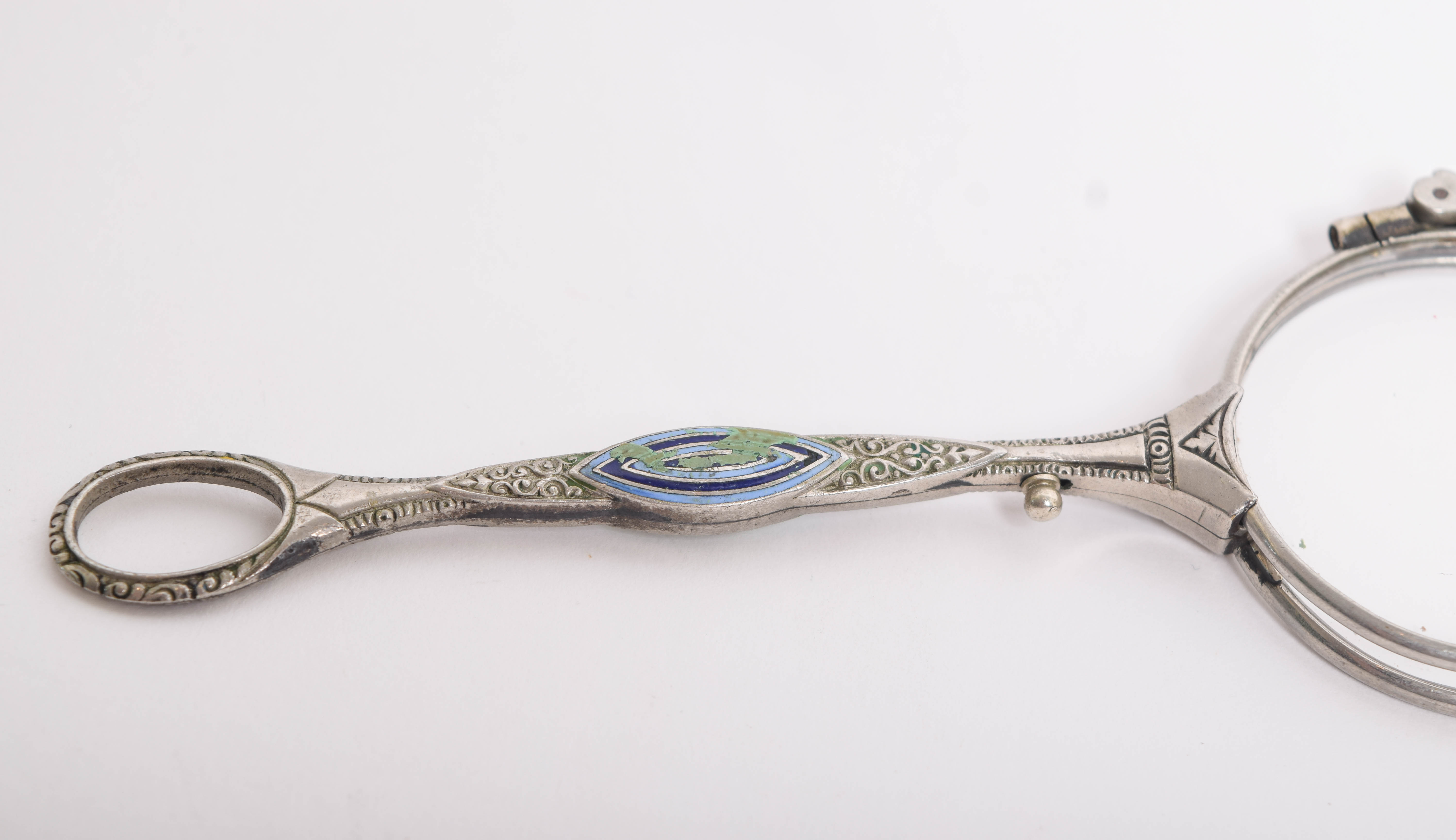 Antique Sterling Silver Folding Opera Glasses