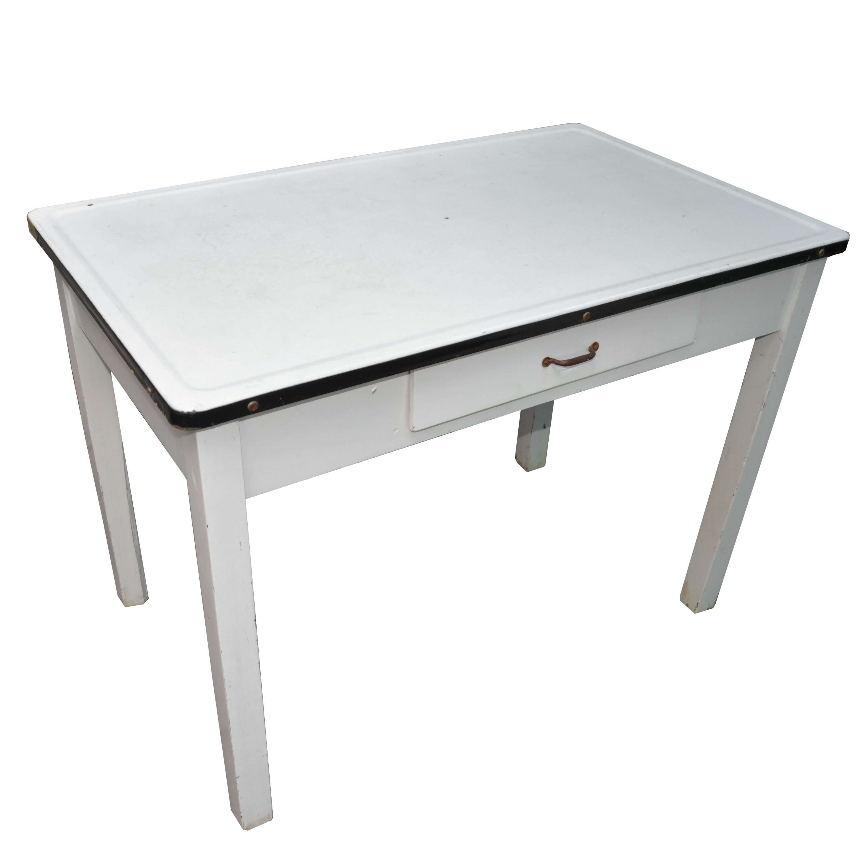 White Metal Top Kitchen Work Table
