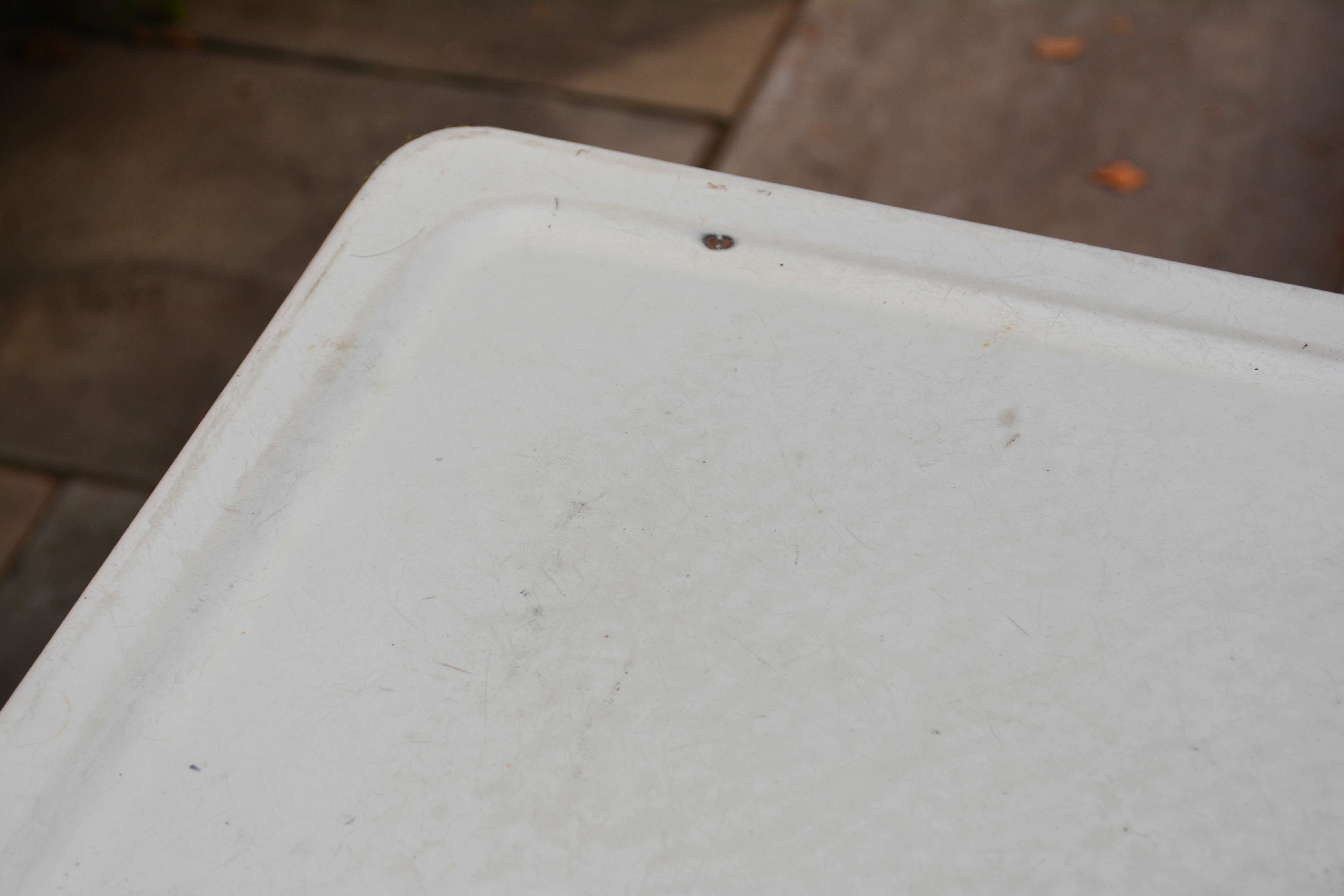 White Metal Top Kitchen Work Table