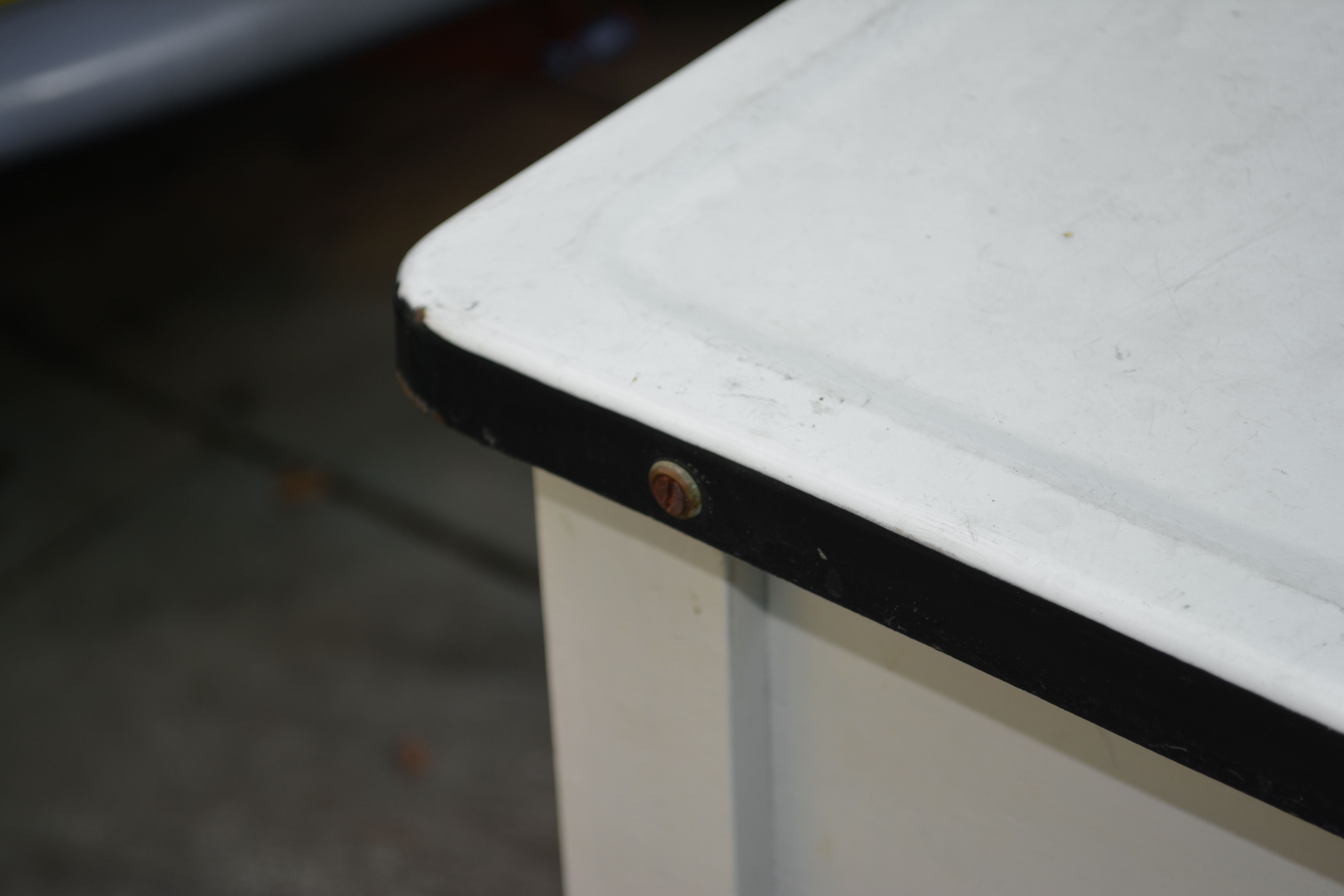 White Metal Top Kitchen Work Table